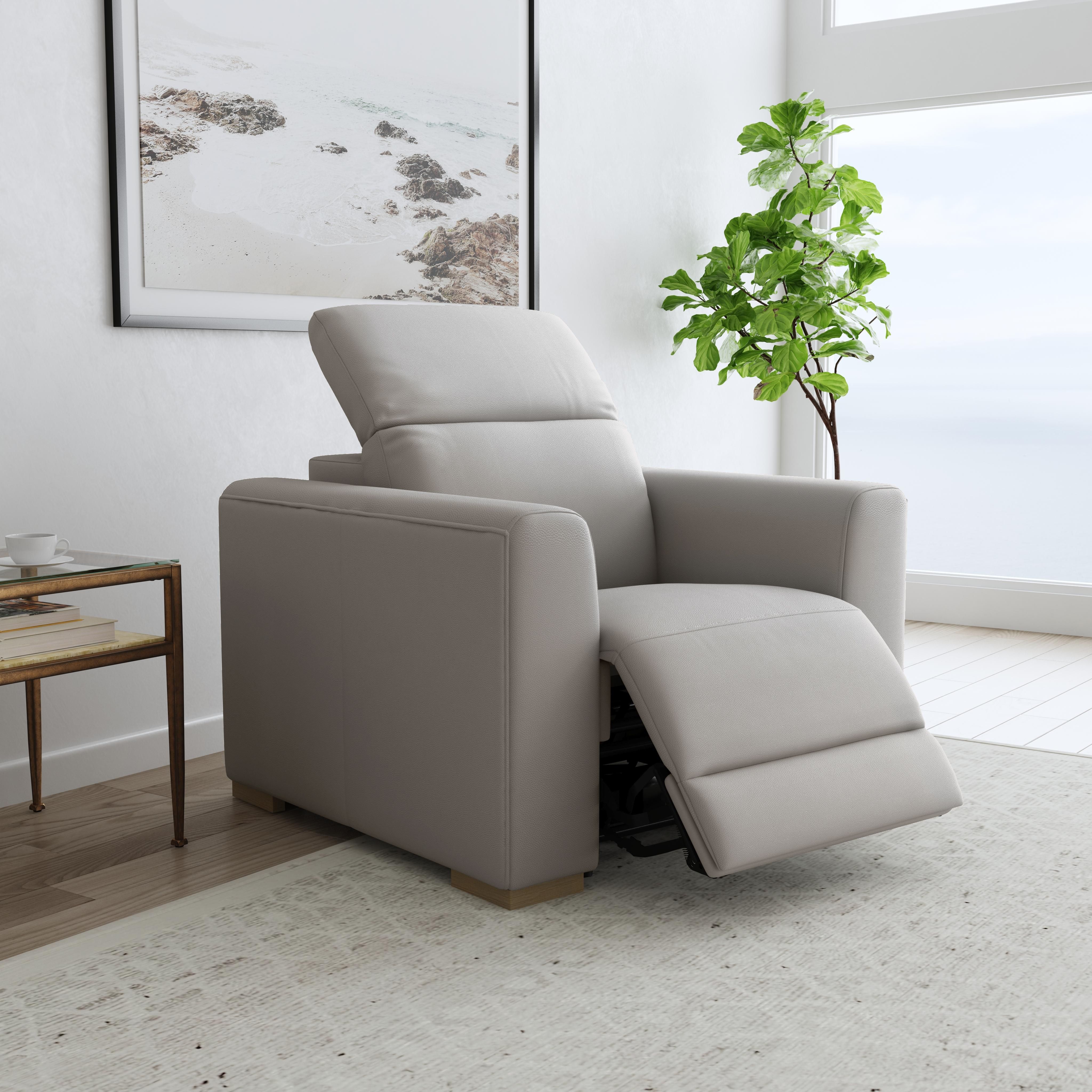 Aurora - Power Recliner With Power Headrest - Ash, gray, view 5
