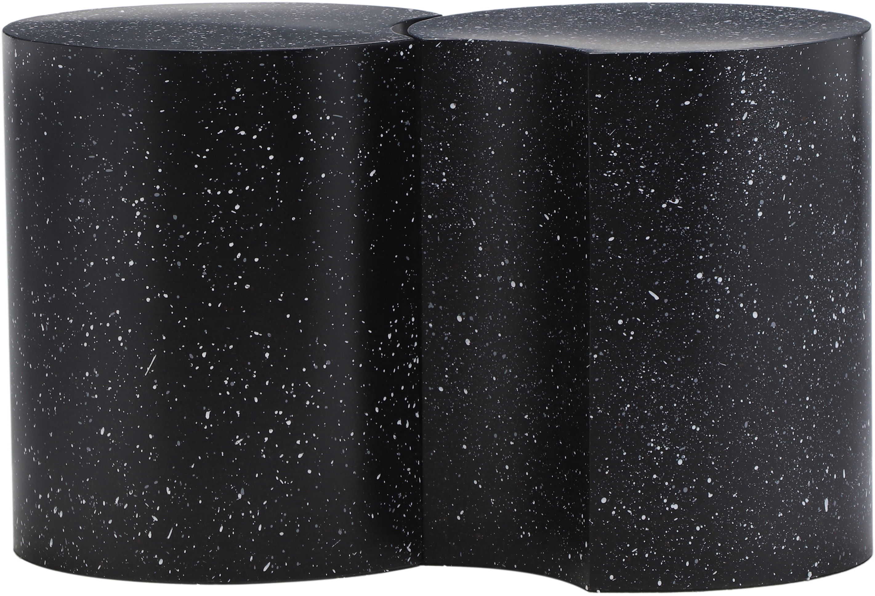 Dimple - 16" 2 Piece Modular End Table - Black Terazzo