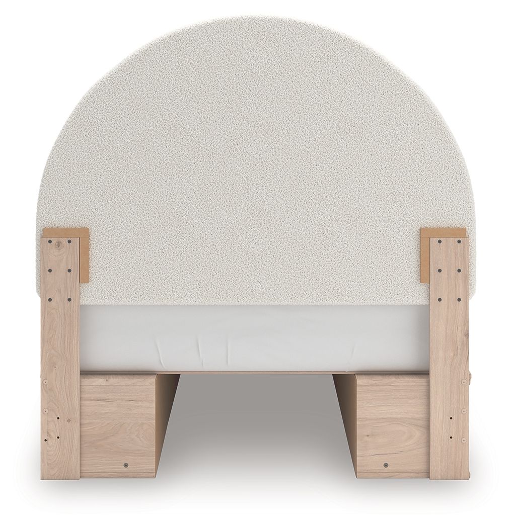 Ashley Furniture Arloster - Full Upholstered Panel Bed With 2 Under Bed Storage Units - Tan / White - Image 8