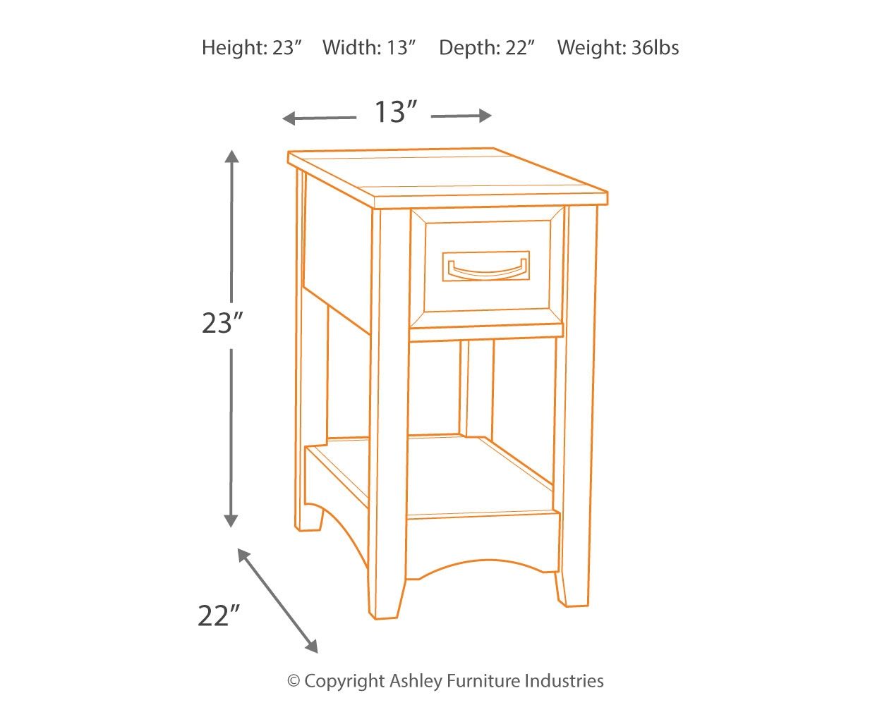 Ashley Furniture Breegin - Chair Side End Table - 1 Drawer - Brown - Image 4