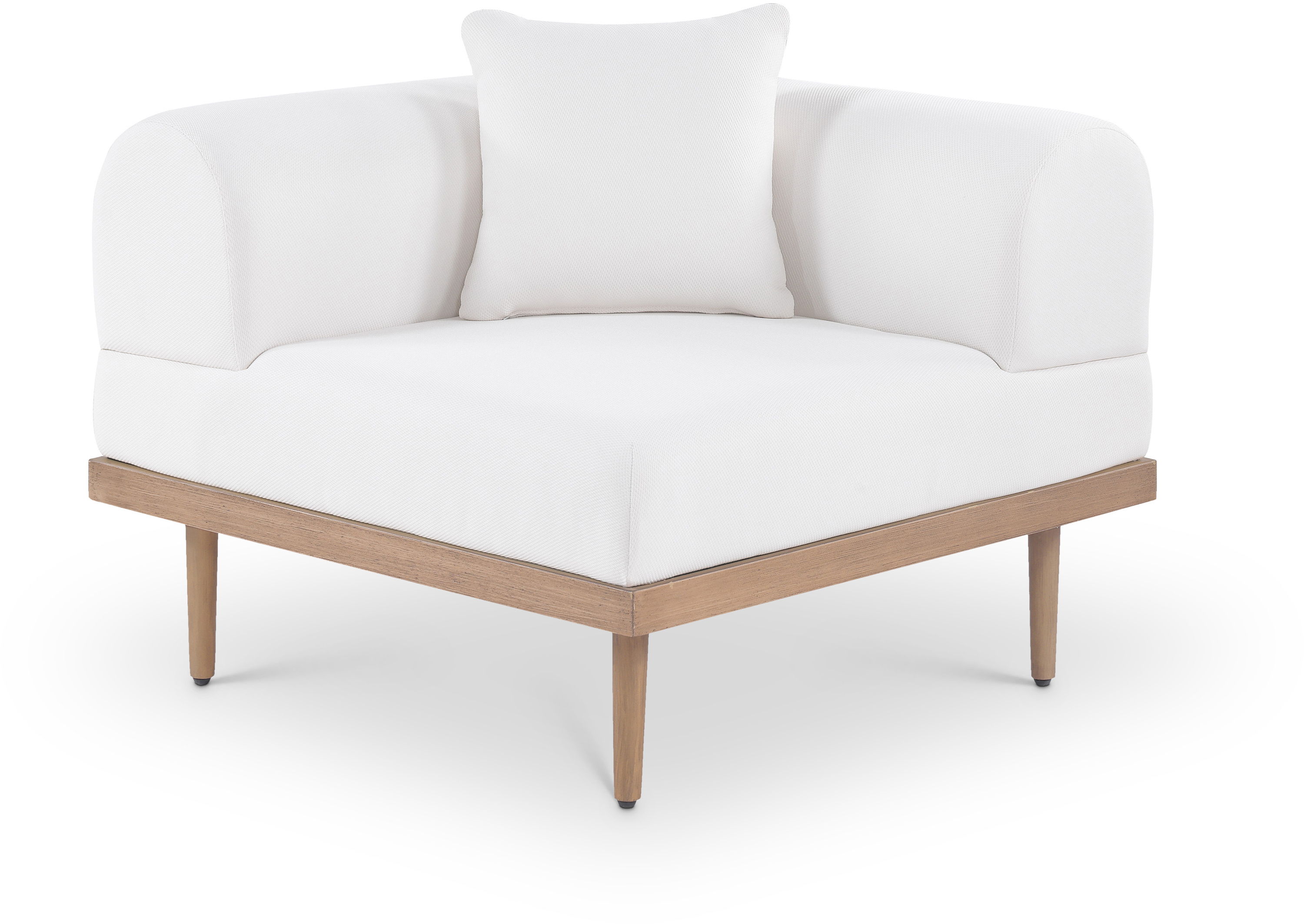 Laguna - Resilient Water Resistant Fabric Upholstered Outdoor Patio Modular Corner Chair - Cream