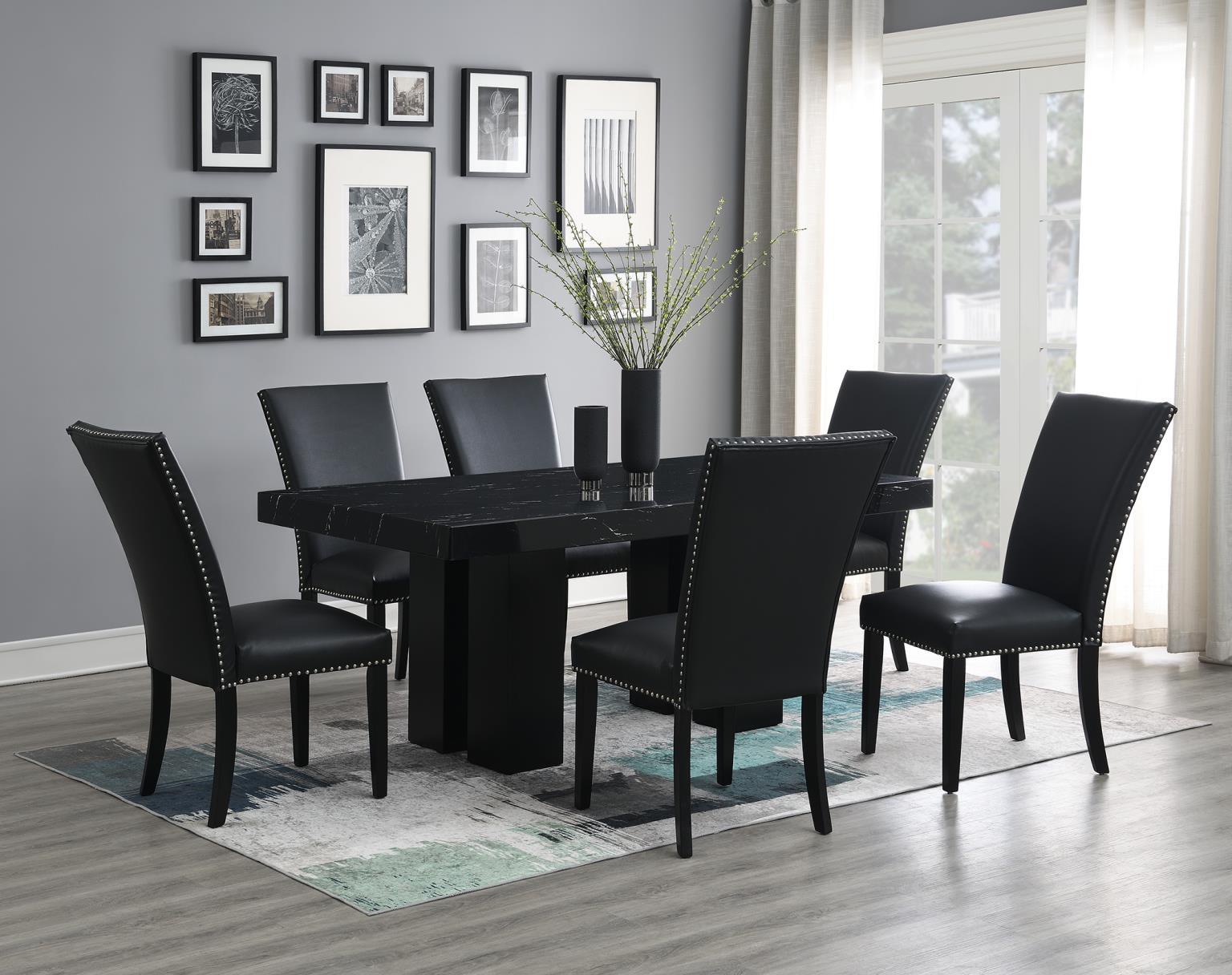 7 Pc · Table, 6 Faux Leather Chairs