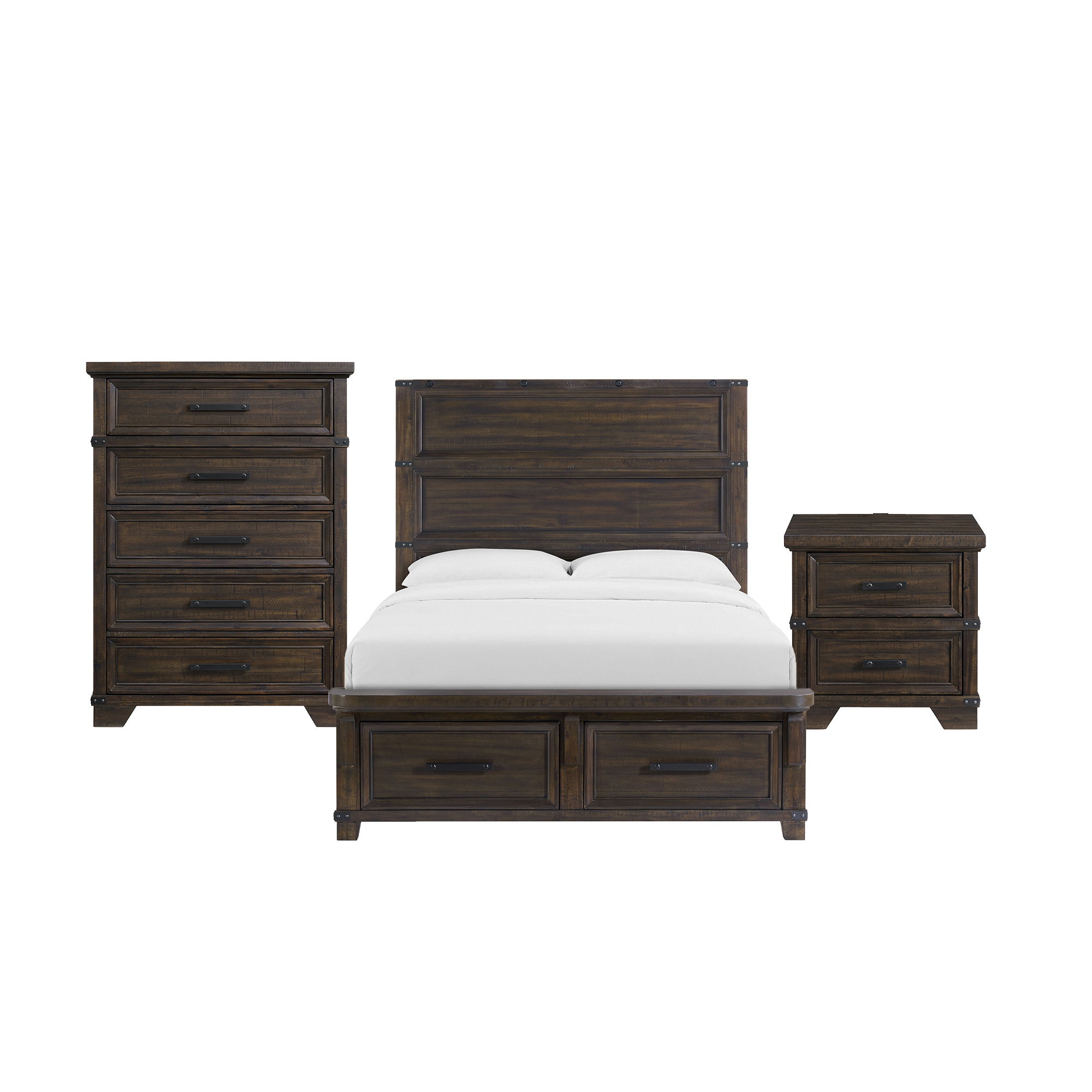 Colorado City - Queen Storage 3 Piece Bedroom Set - Charcoal