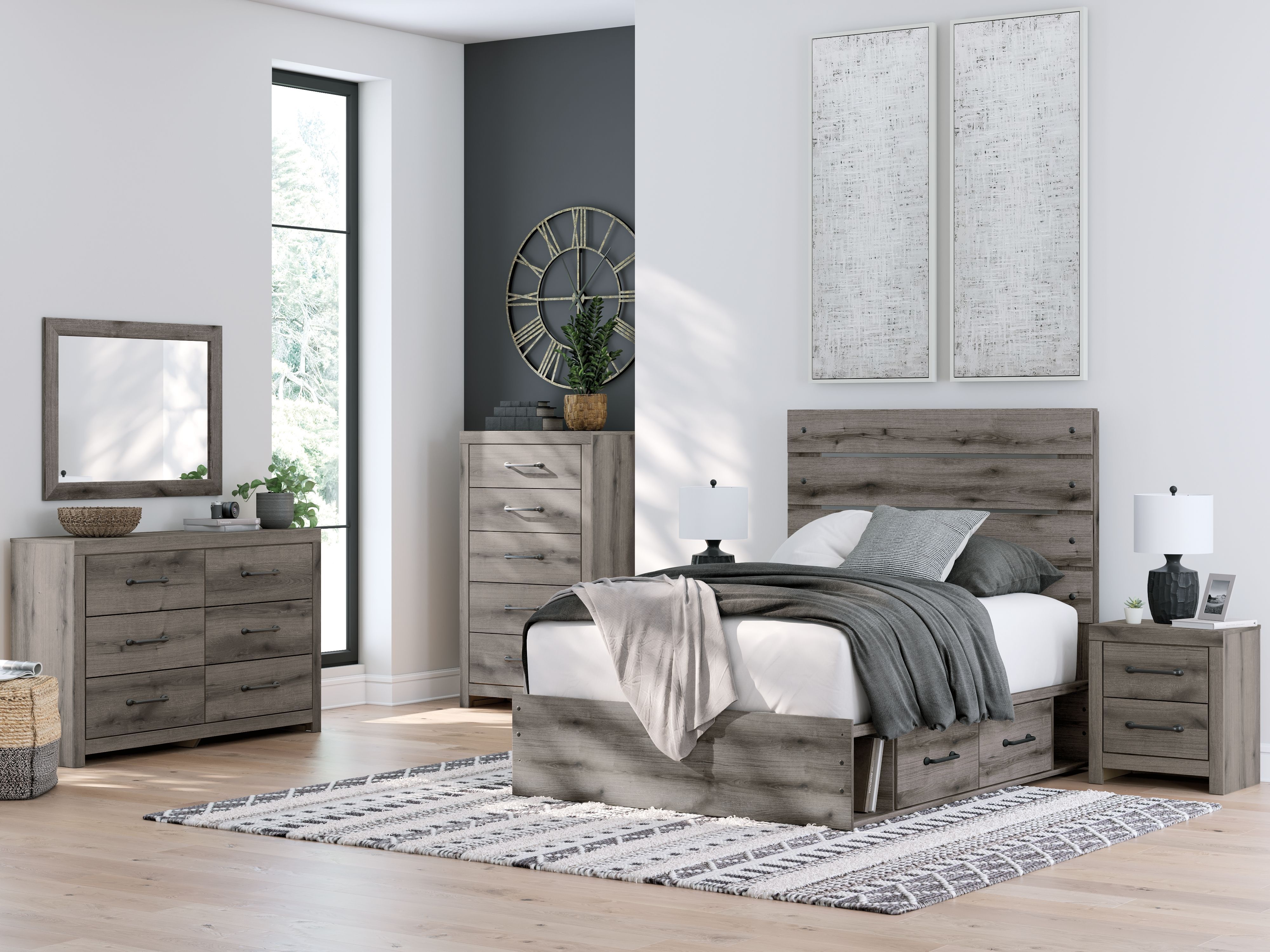 Ashley Furniture Graystorm - Full Panel Storage Bed - Brown Gray - Image 12