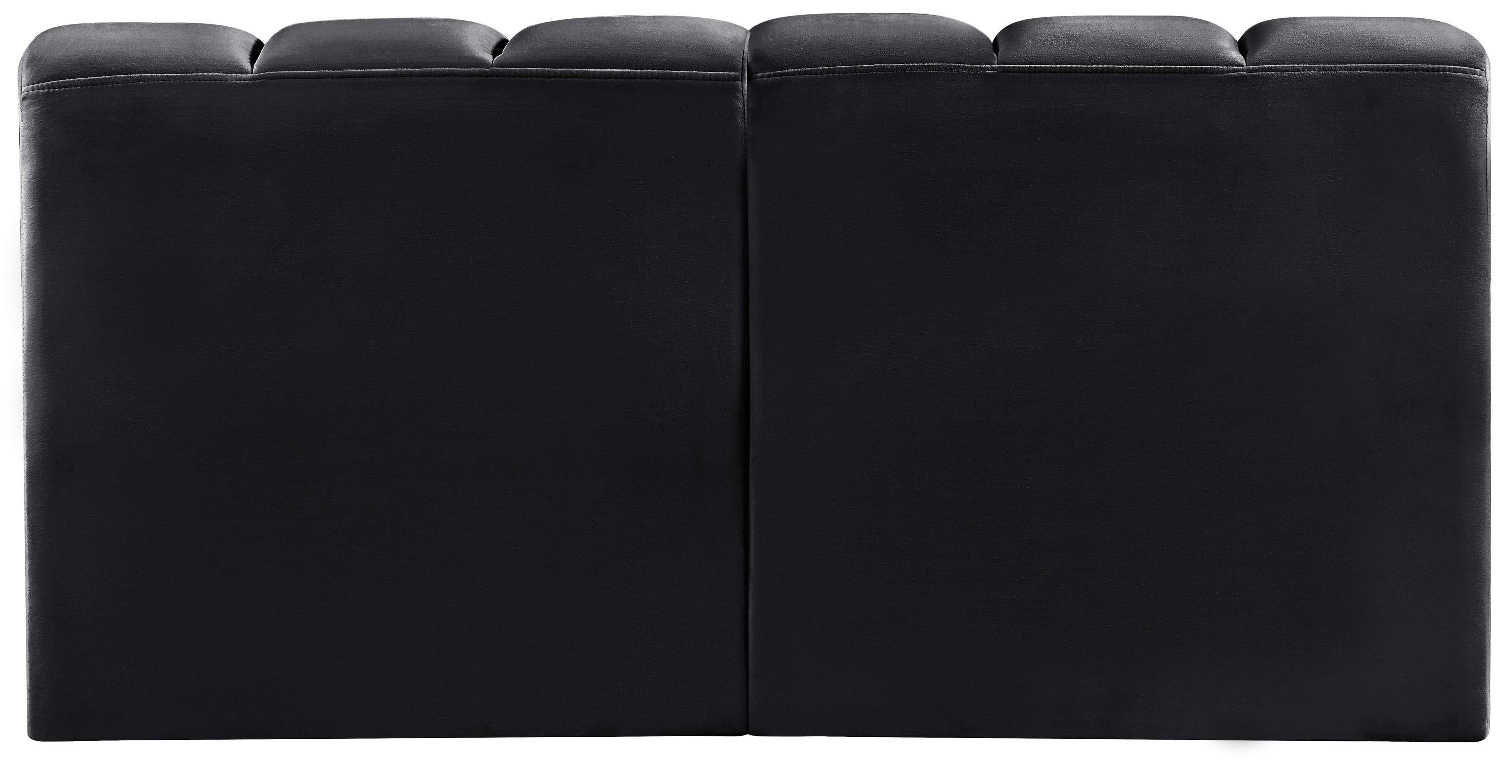 Arc - Velvet 2 Pieces Modular Sofa - Black