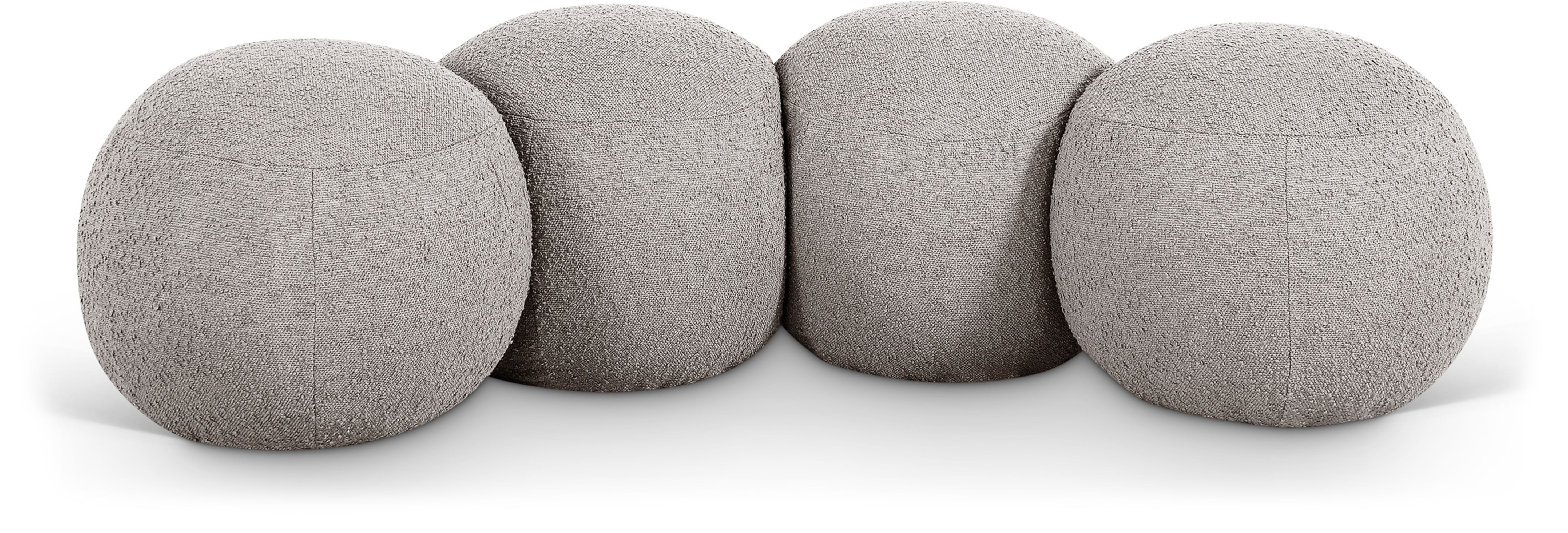 Apollo - 65" Boucle Fabric Bench - Taupe