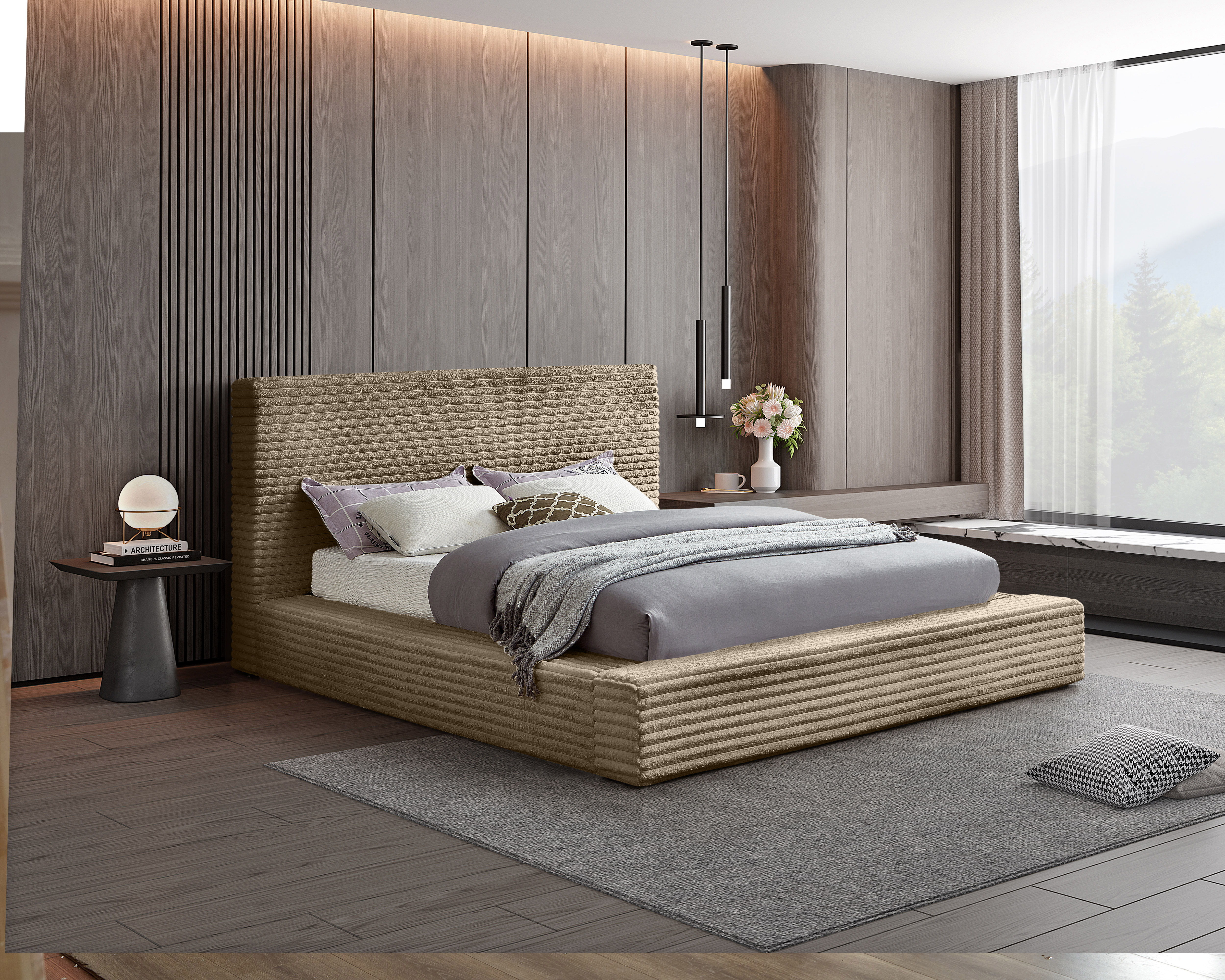 Dexter - Queen Bed - Taupe