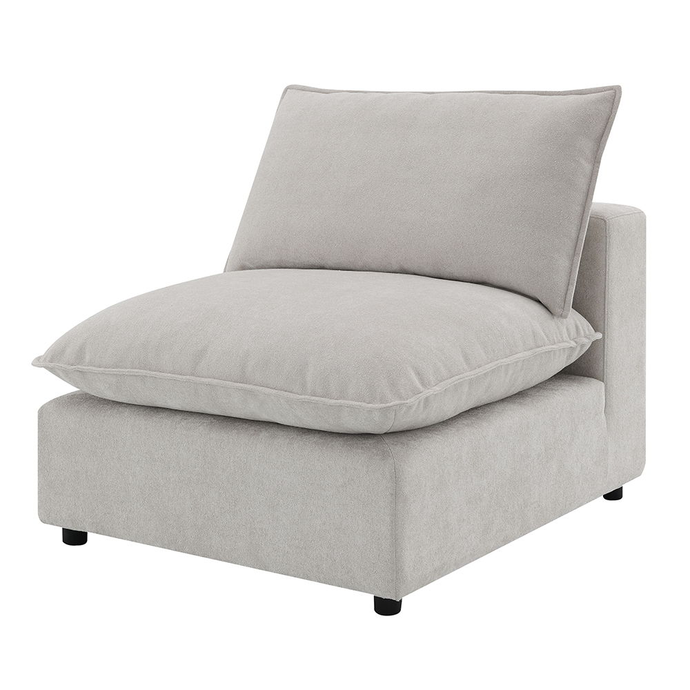 Marisa - Modular Armless Chair - Beige Boucle, beige