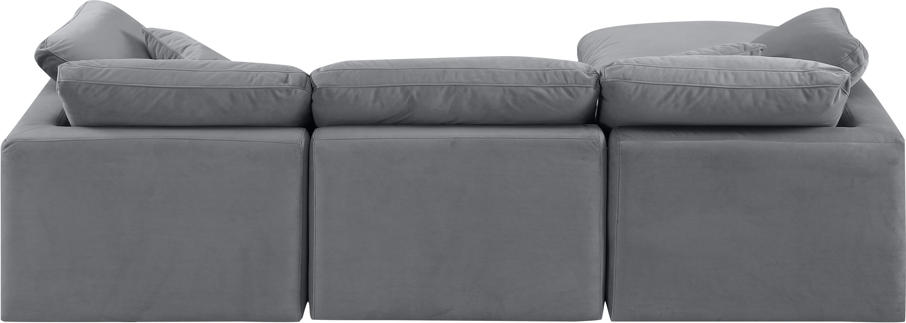 Indulge - Velvet 4 Piece Modular Sectional With Chaise - Gray