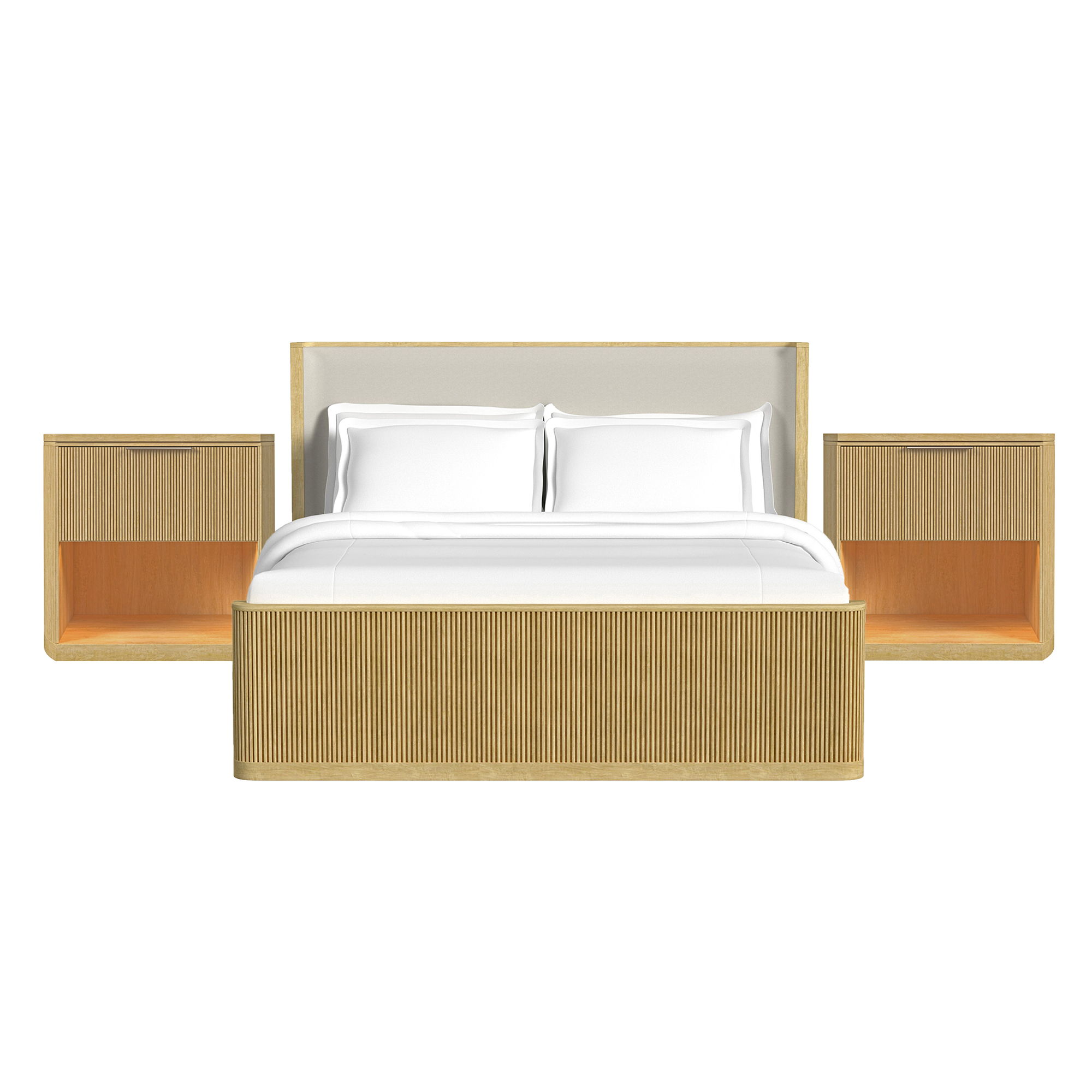 King · 3 Pc · Bedroom Set With 2 Nightstands