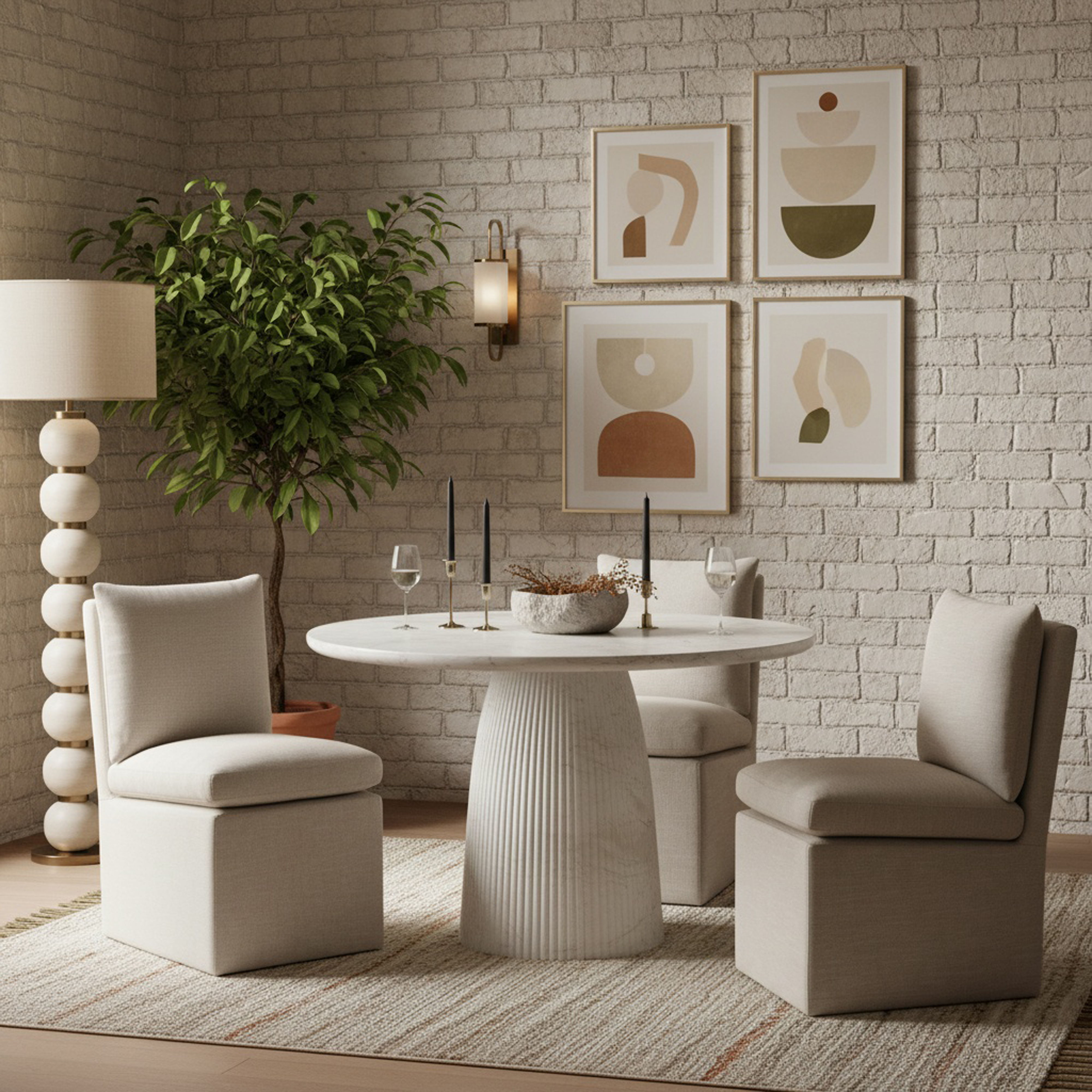 Venosa - 36" Concrete Indoor / Outdoor Dining Table - White