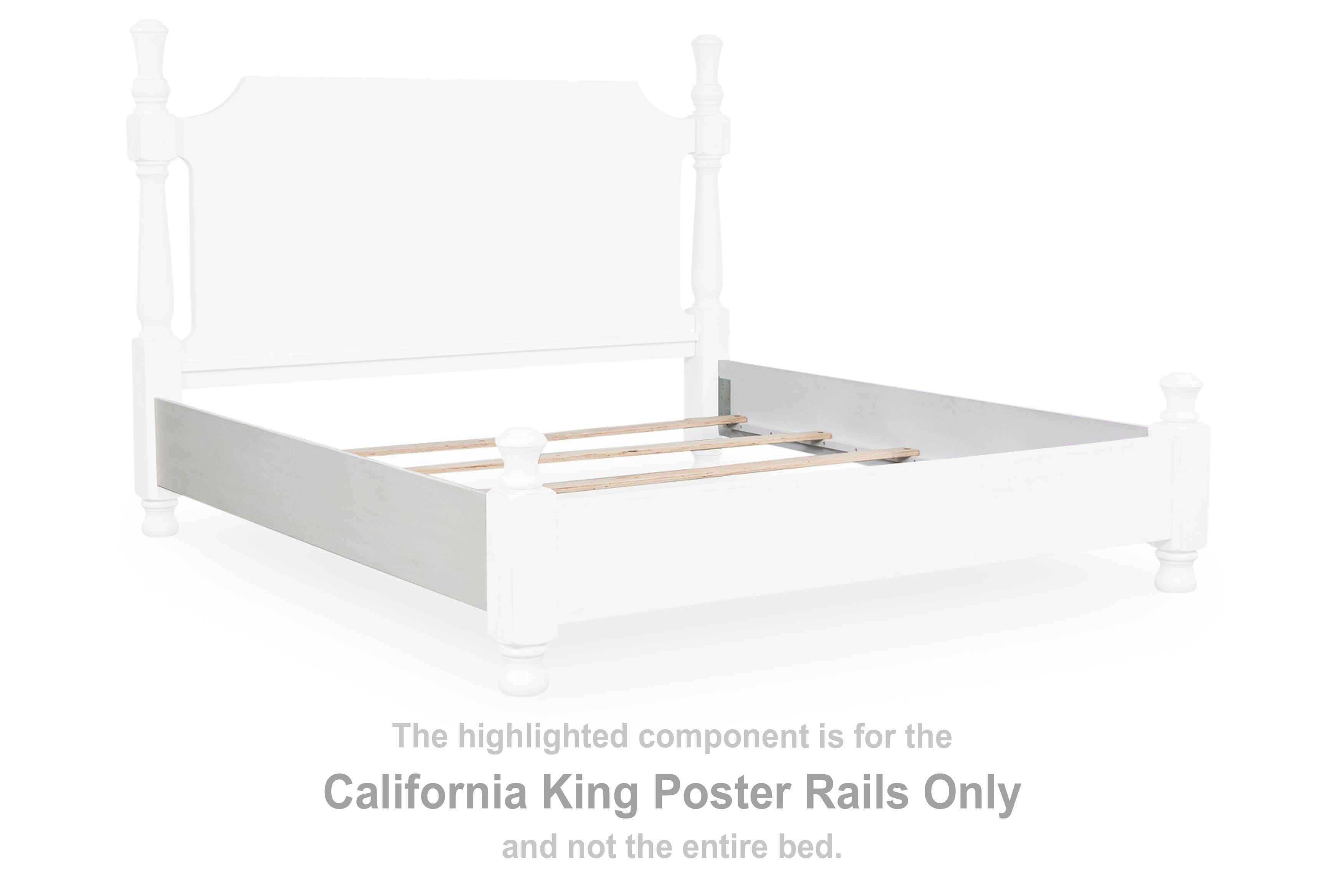 Rowlenstown – California King Poster Rails – Antique White