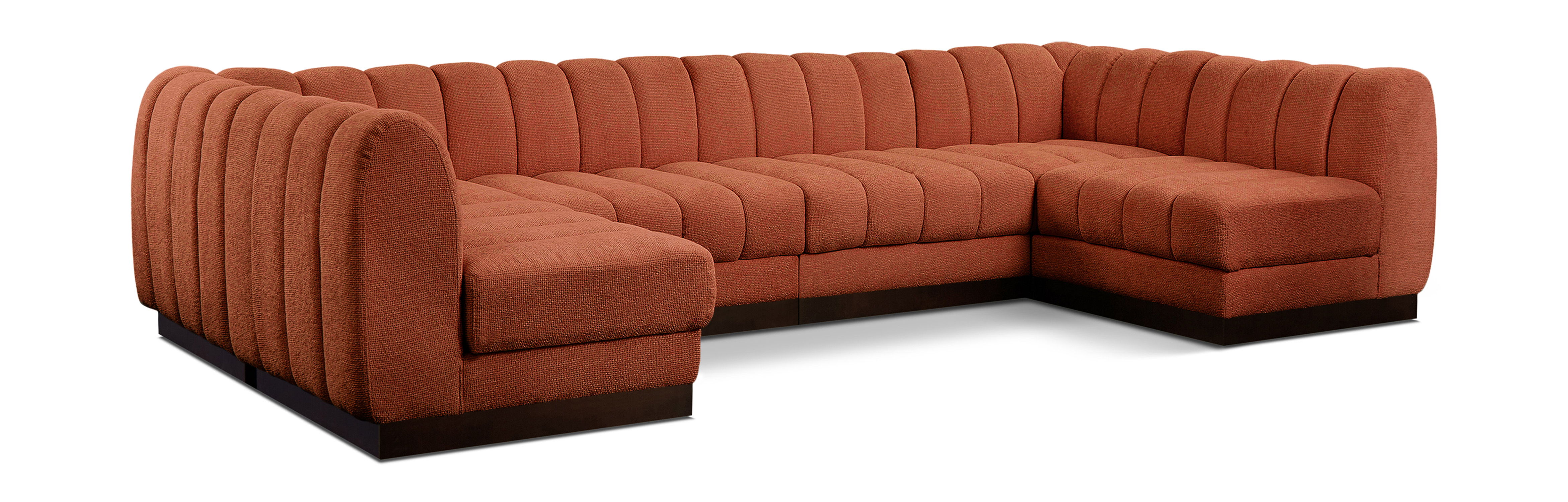 Quinn - 6 Piece Modular U-Shaped Sectional - Cognac