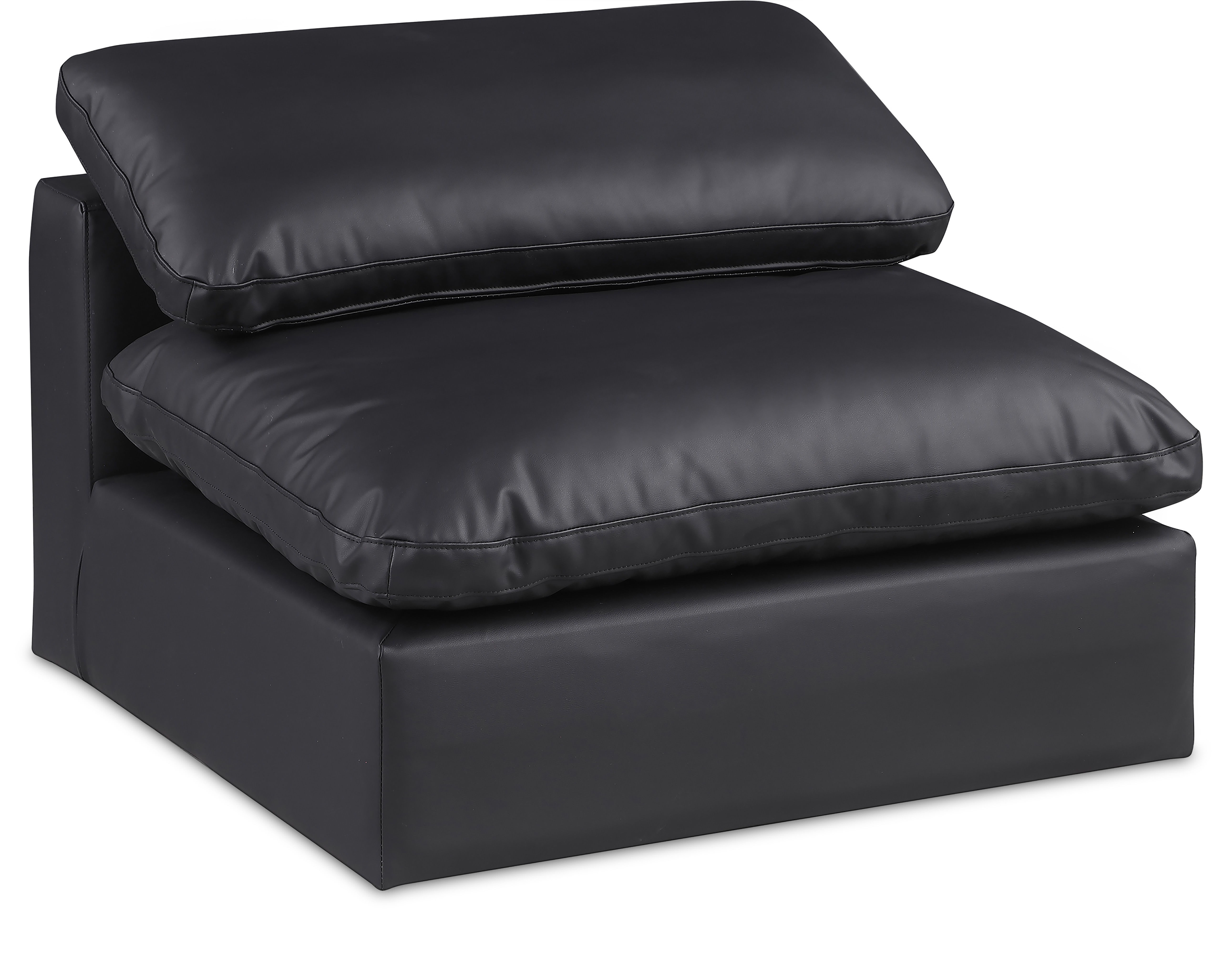 Comfy - Faux Leather Armless Chair - Black
