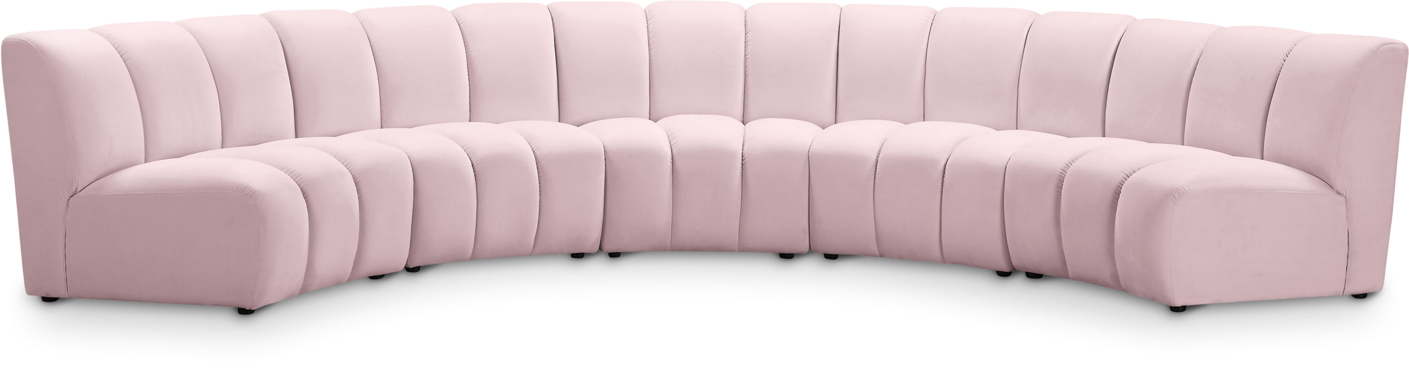 Infinity - 5 Piece Modular Sectional - Pink