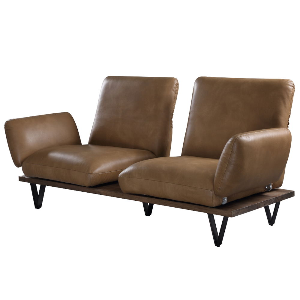 Narech - Sofa With Swivel - Nutmeg Top Grain Leather, light brown, view 2