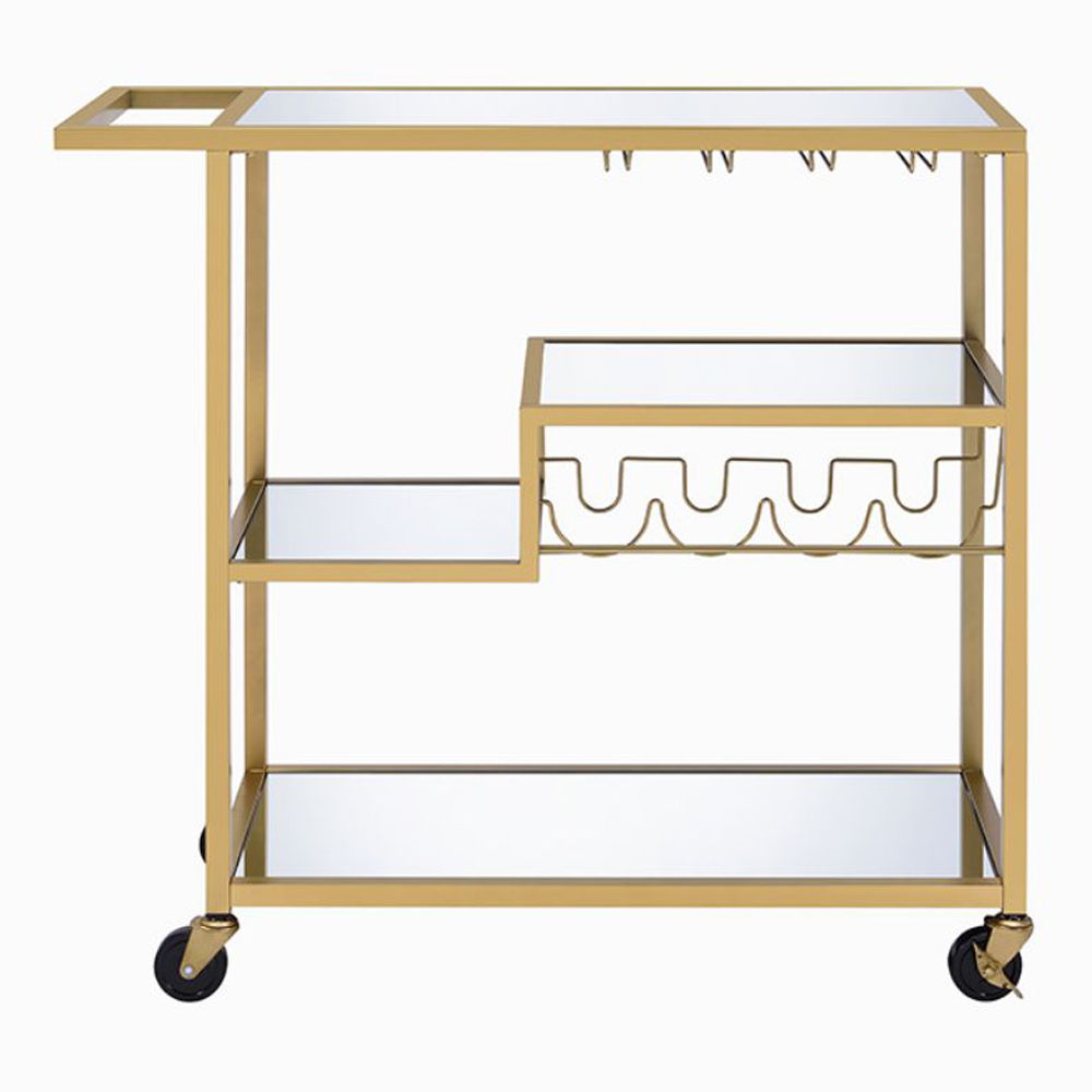 Adamsen - Serving Cart - Mirrored & Champagne, beige, view 6