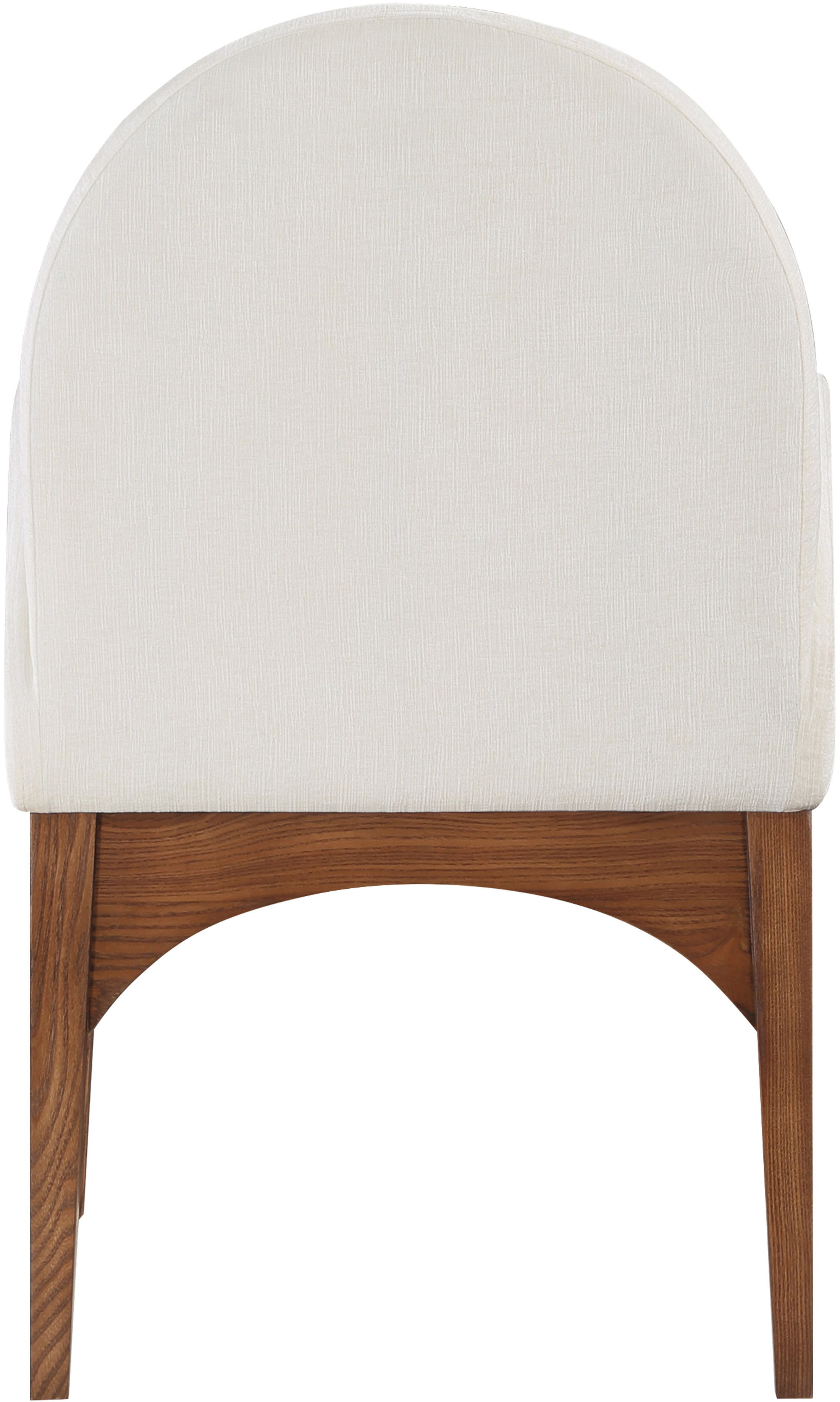 Waldorf - Chenille Dining Arm Chair With Brown Legs - Cream