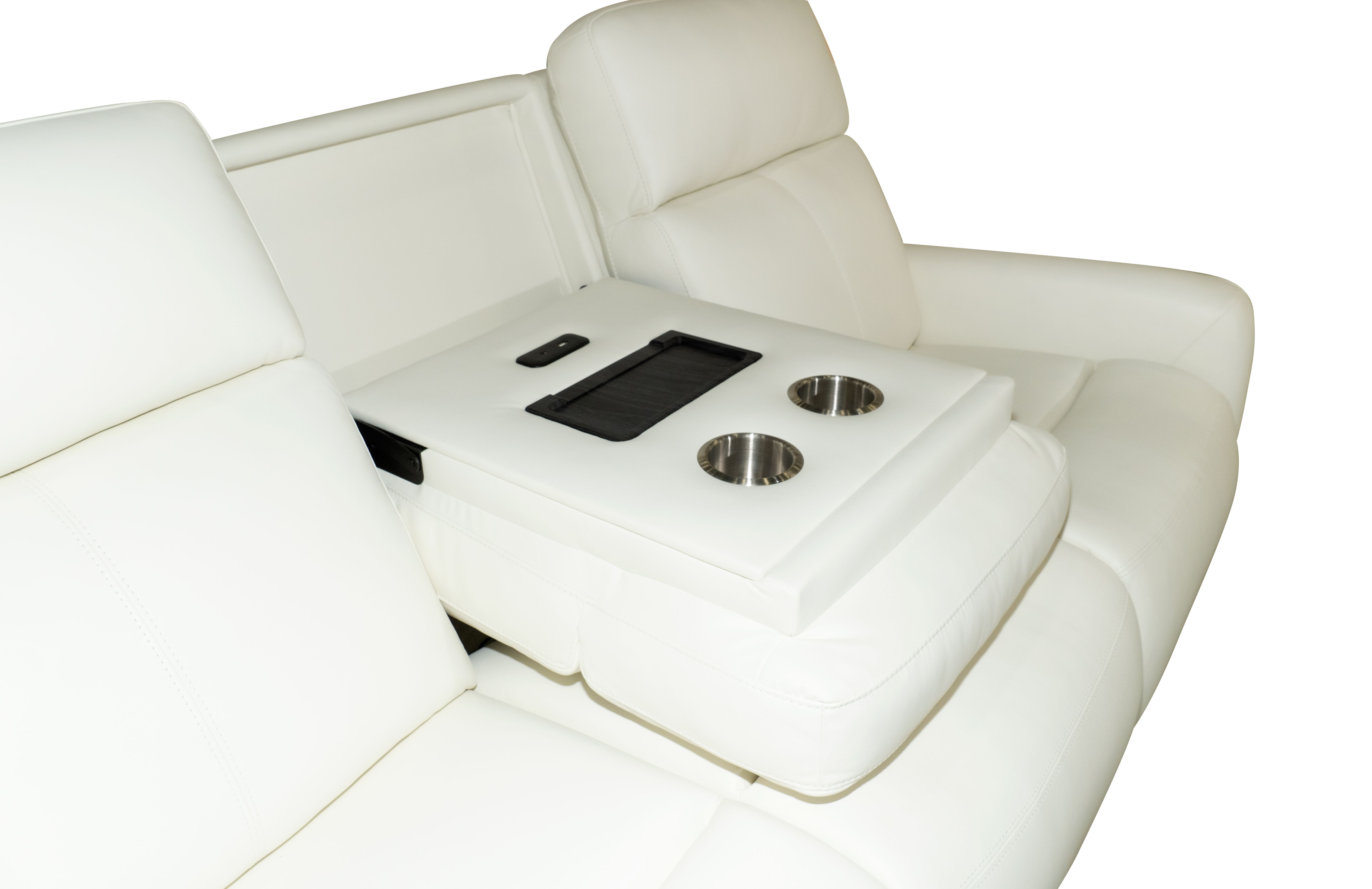 Alister - Power Gliding Sofa With Power Headrests & Lumbar - Porcelain, white, view 7
