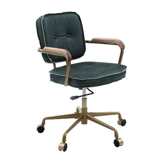 Siecross - Office Chair - Emerald Greentop Grain Leather, dark green