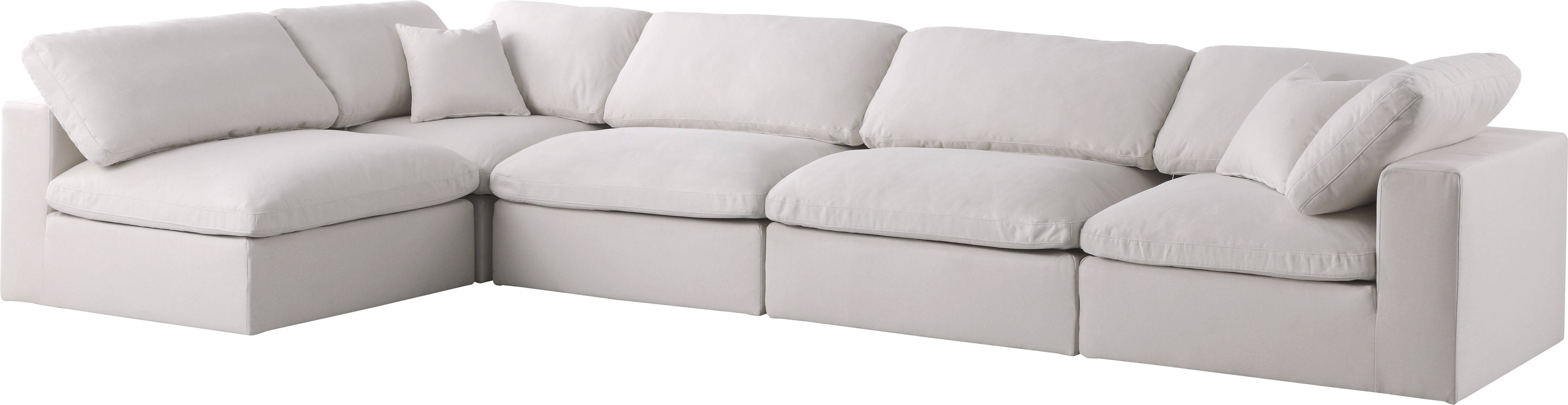 Plush - 5 Piece Modular Sectional - Cream