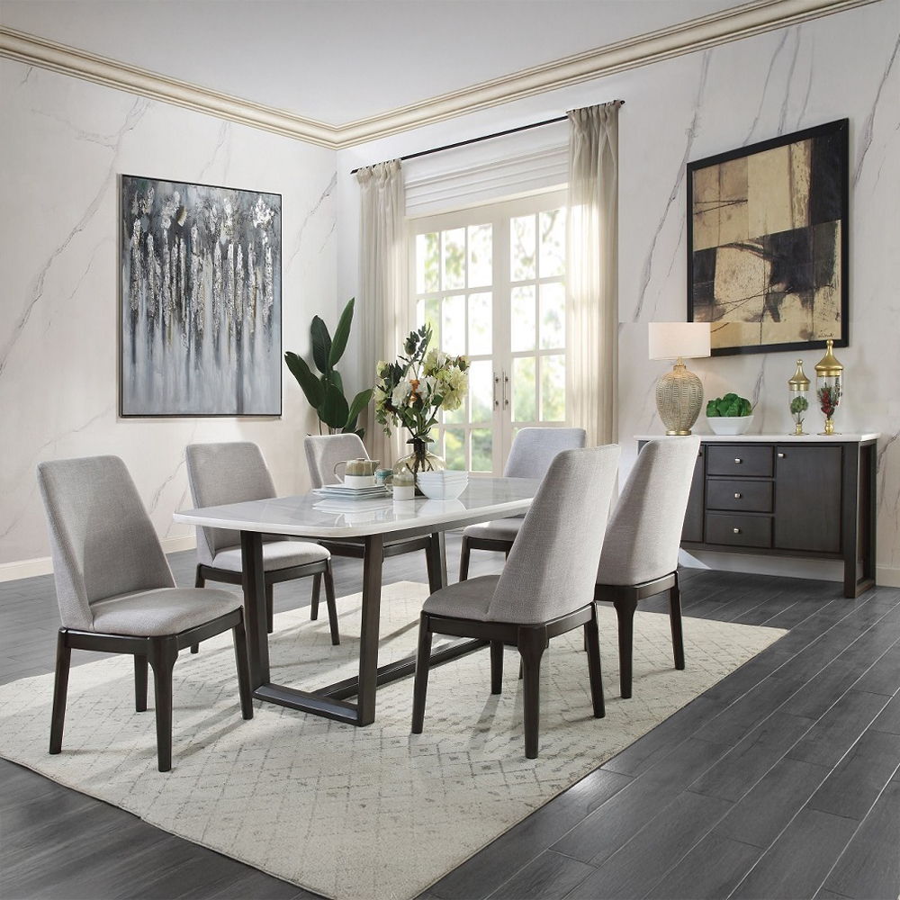 Madan - Side Chair (Set of 2) - Light Gray Linen & Gray Oak, gray, view 6
