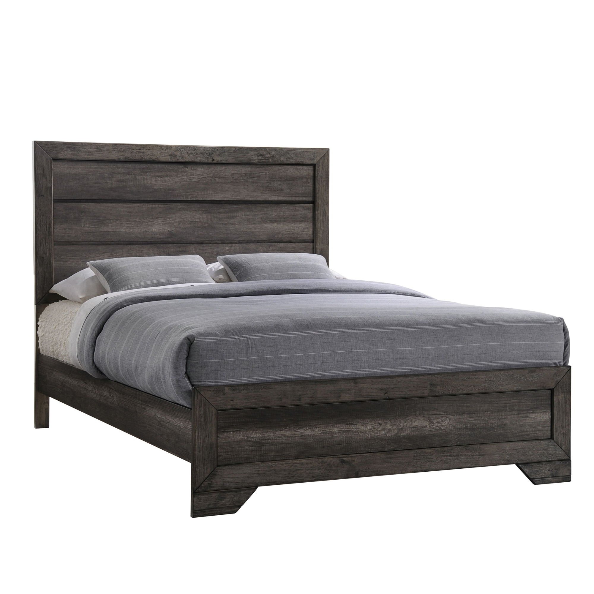 Nathan - Queen Panel Bed - Gray Oak Finish