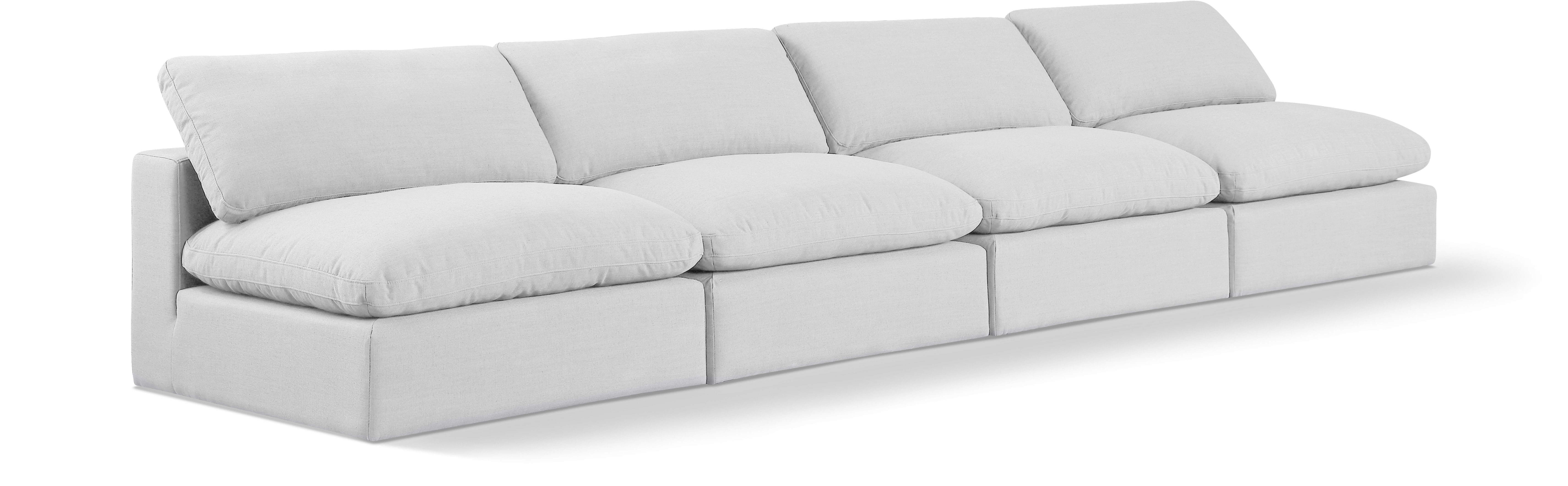 Comfy - Linen Modular Armless Sofa 4 Seats - Off White