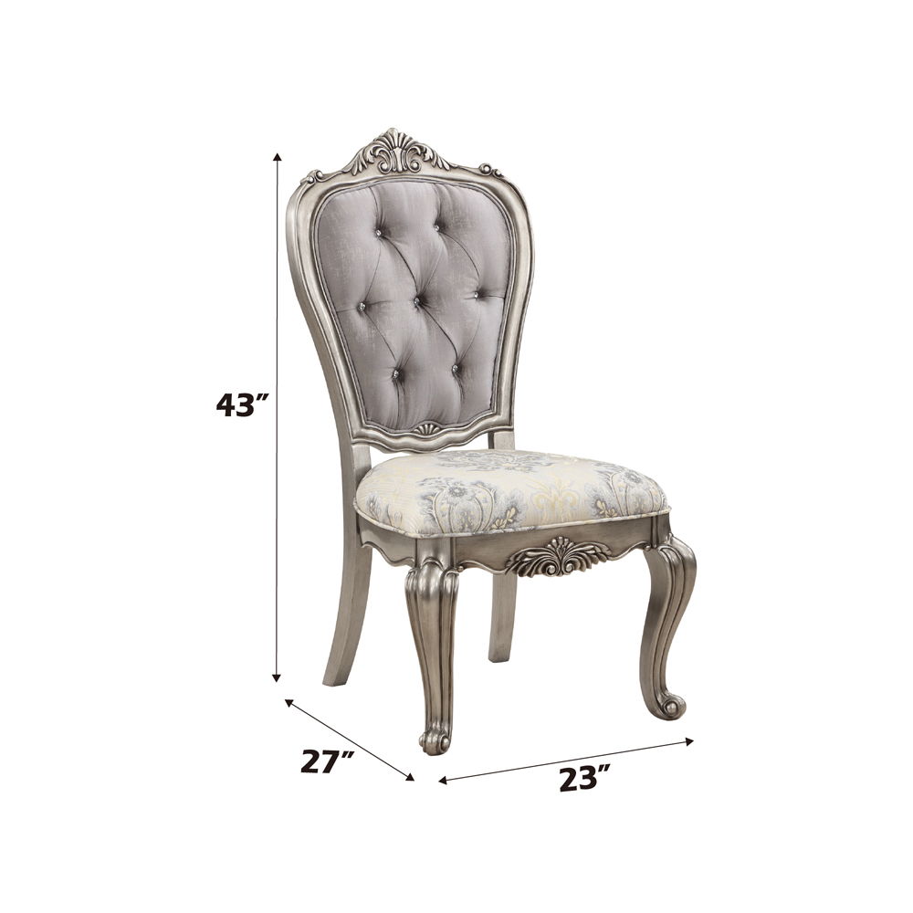 Ariadne - Side Chair (Set of 2) - Velvet & Antique Platinum, silver, view 5