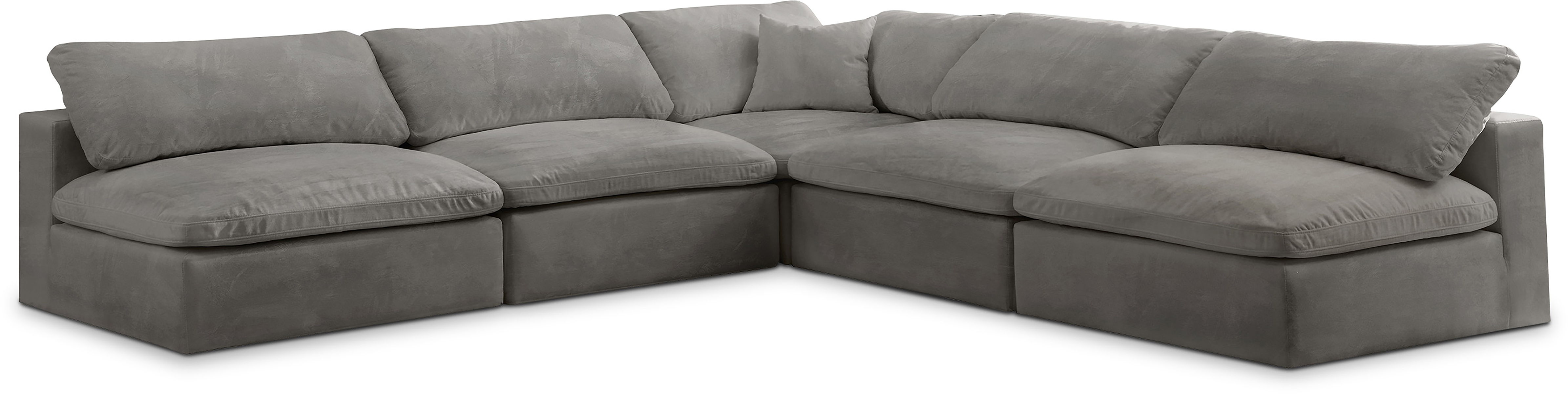 Cozy - 5 Piece Modular Corner Armless Sectional - Gray
