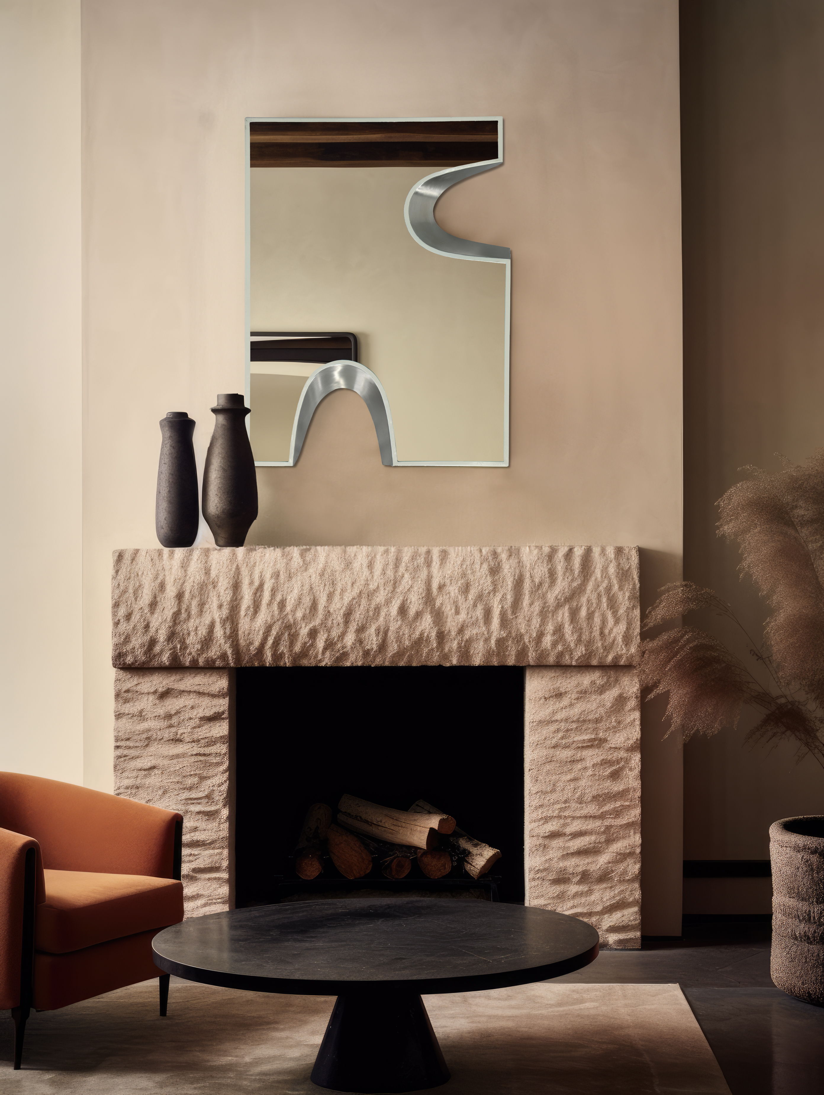 Soleil - 28" Mirror - Cream / Silver