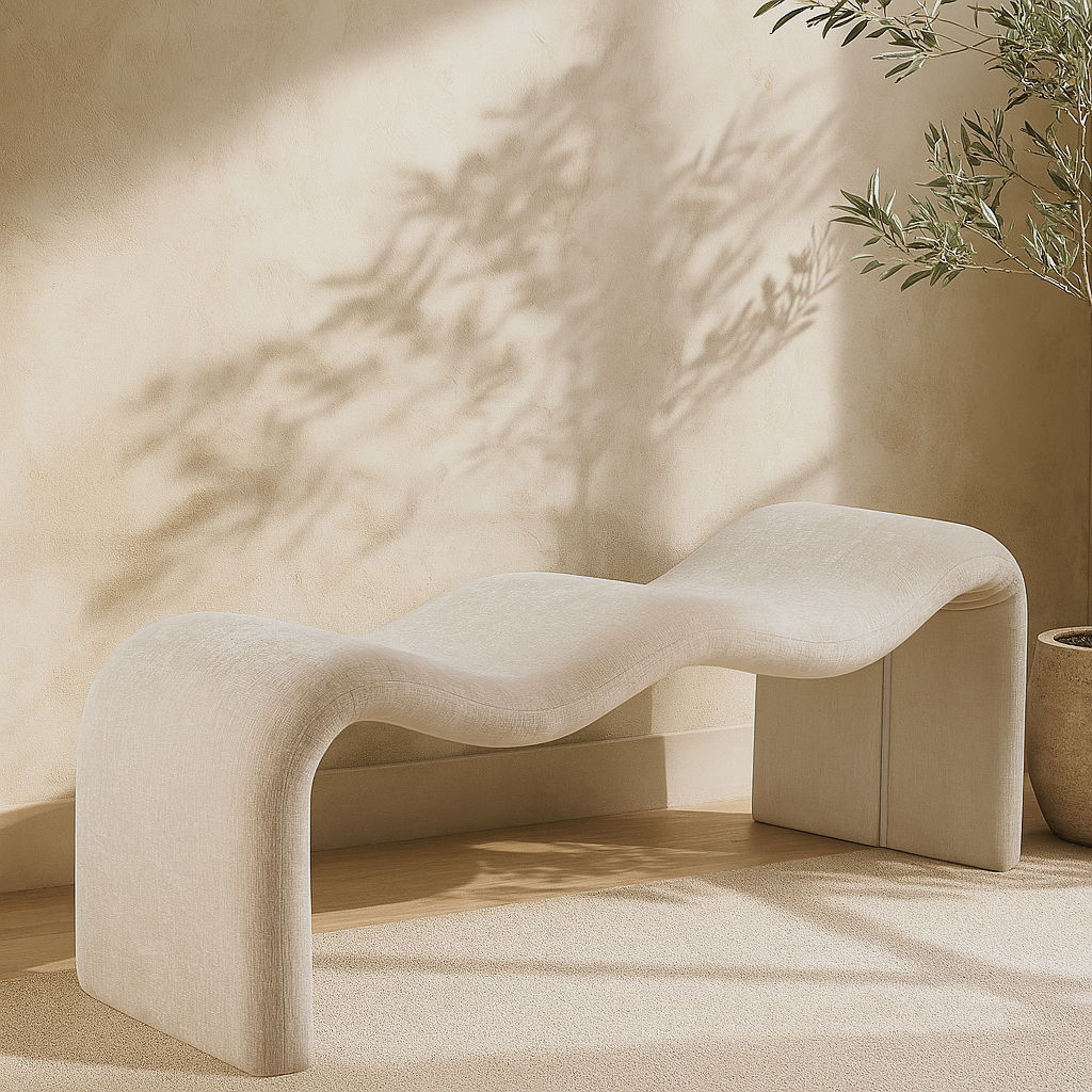 Willow - Chenille Bench - Beige