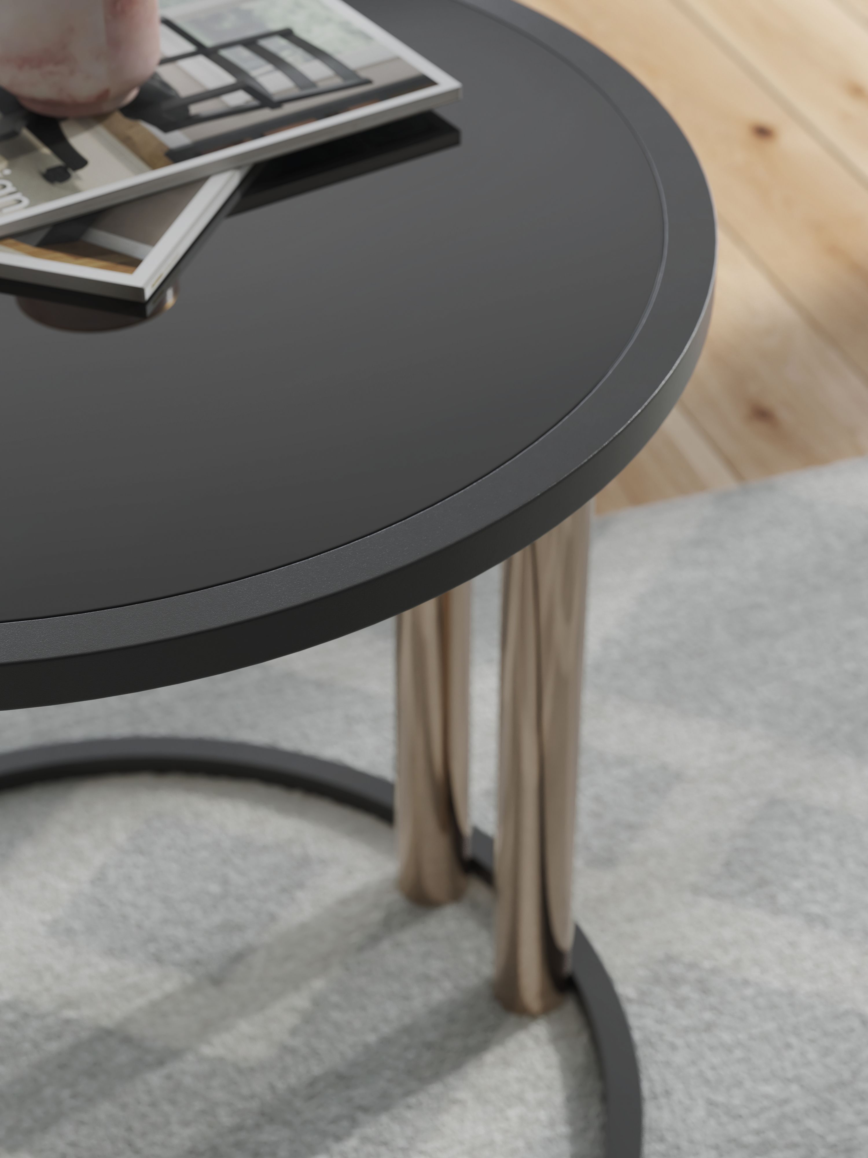 Ashley Furniture Hannerly - Occasional Table Set (Set of 3) - Black / Gold Finish - Image 5