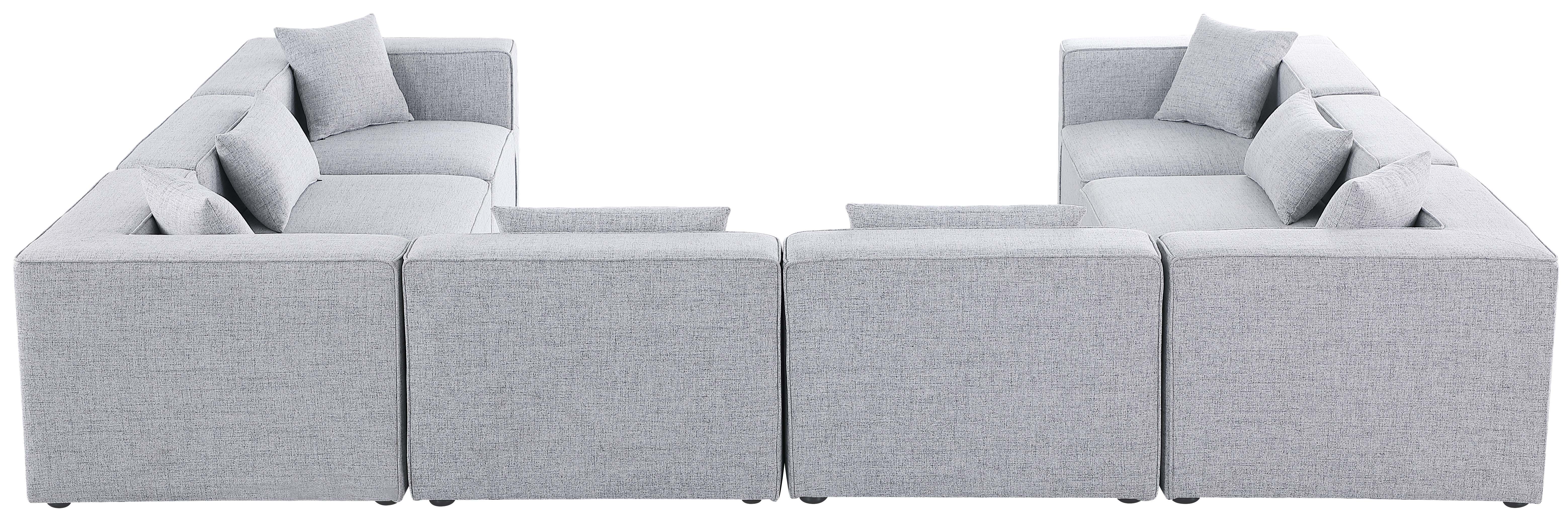 Cube - Linen 8 Piece Modular Sectional - Gray