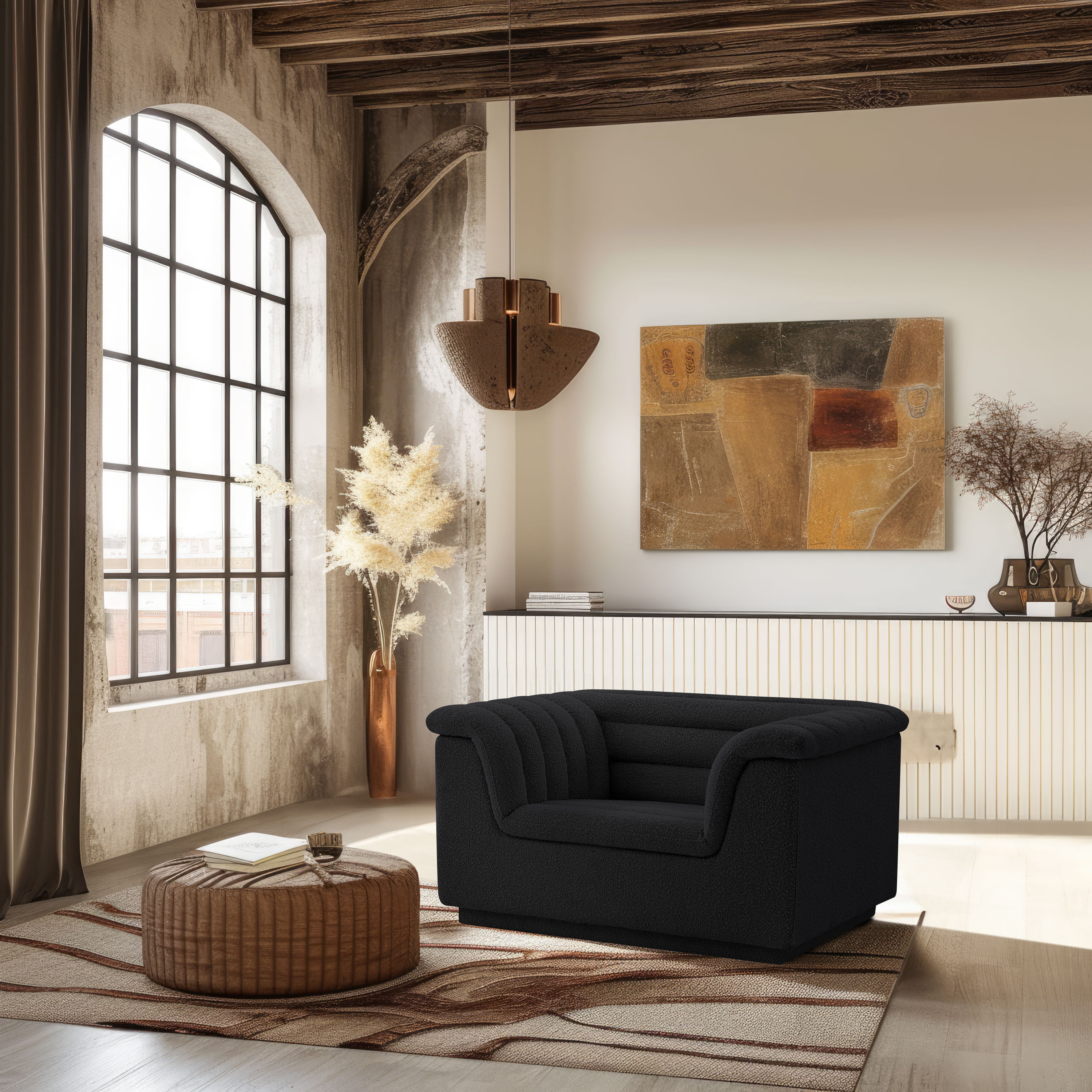 Cascade - Boucle Chair - Black