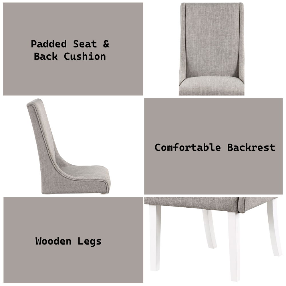 Hollyn - Side Chair (Set of 2) - Gray Linen & White, gray, view 7