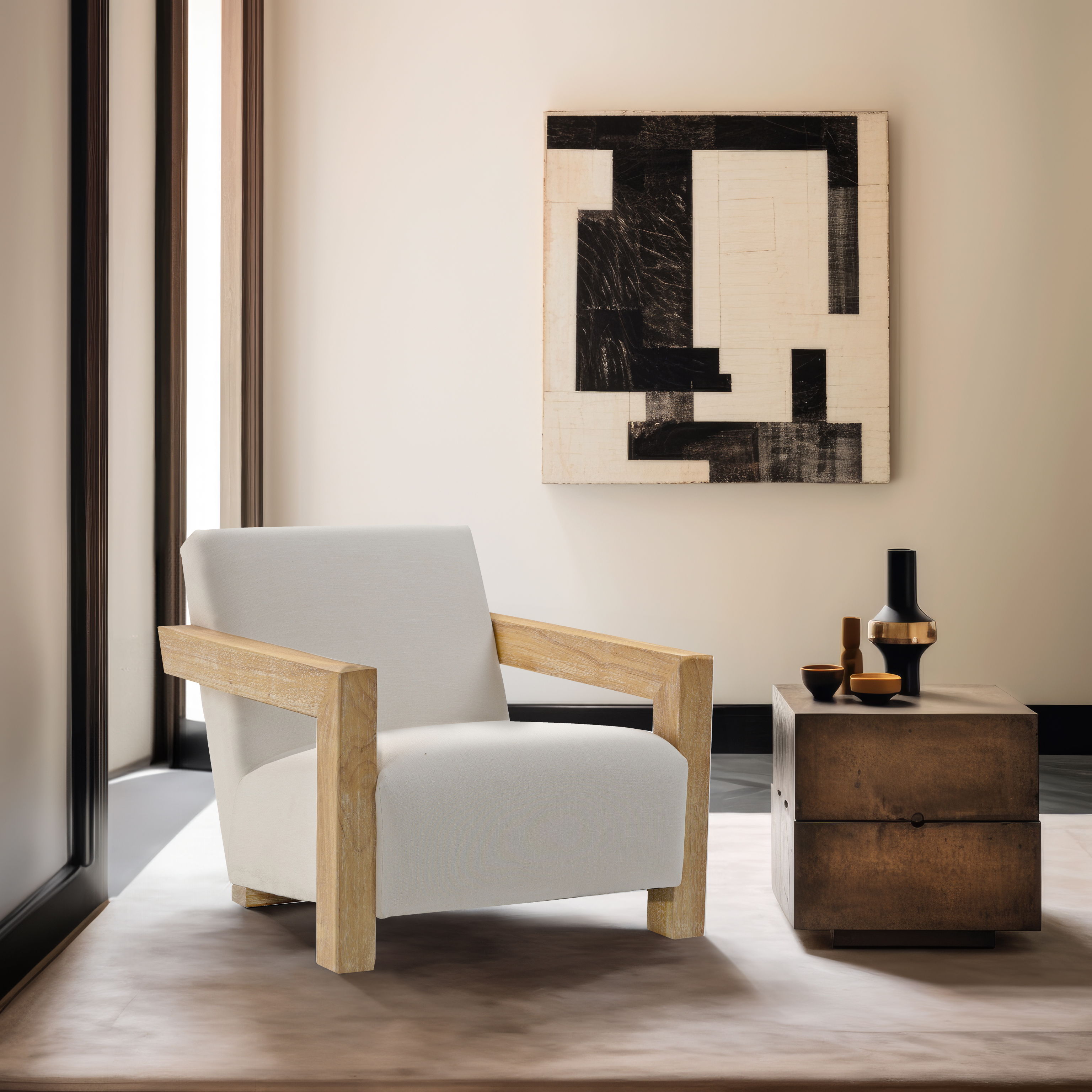Ward - Accent Chair - Cream / Natural