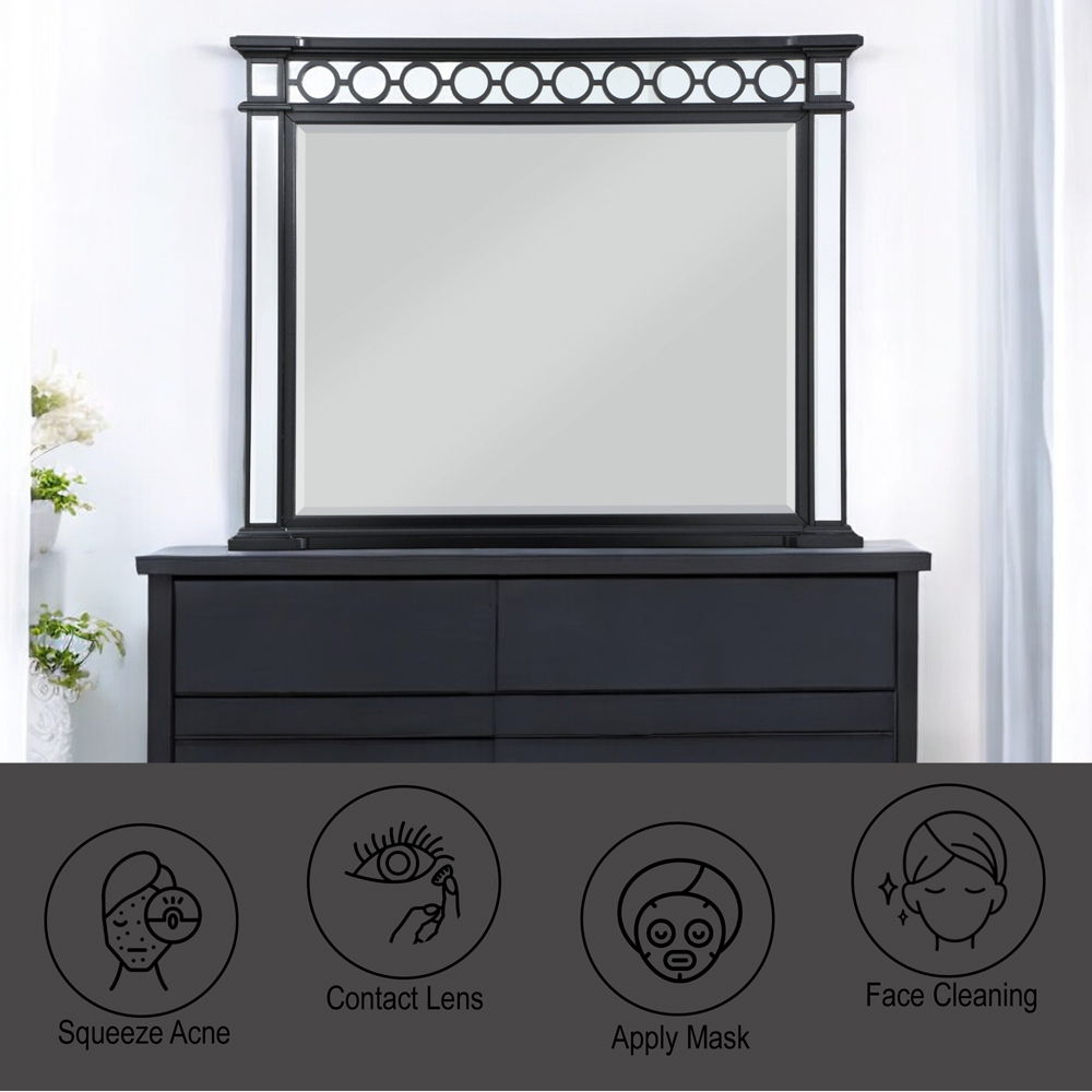 Varian II - Mirror - Mirrored, Black & Sliver, black, view 4