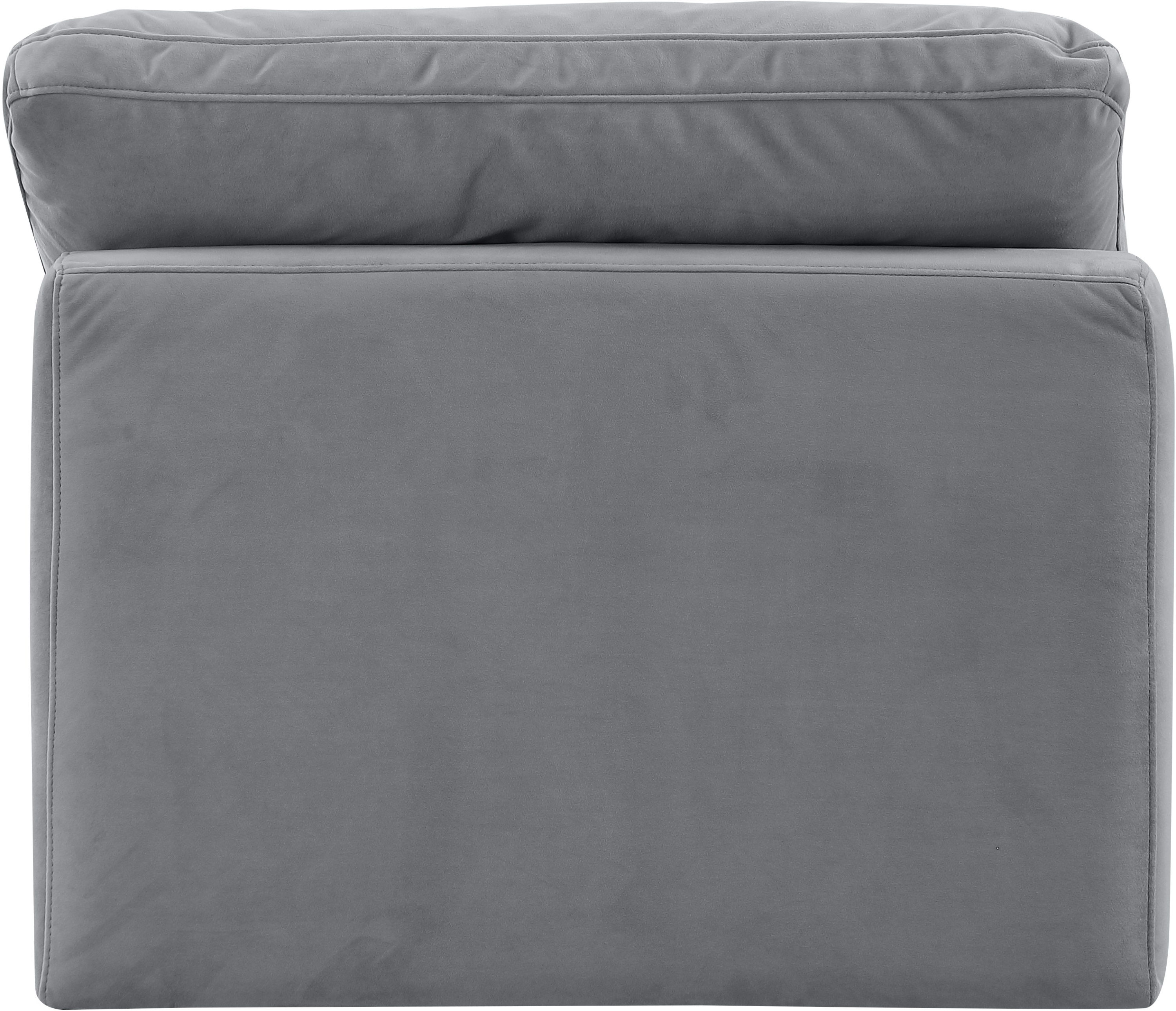 Indulge - Velvet Armless Chair - Gray