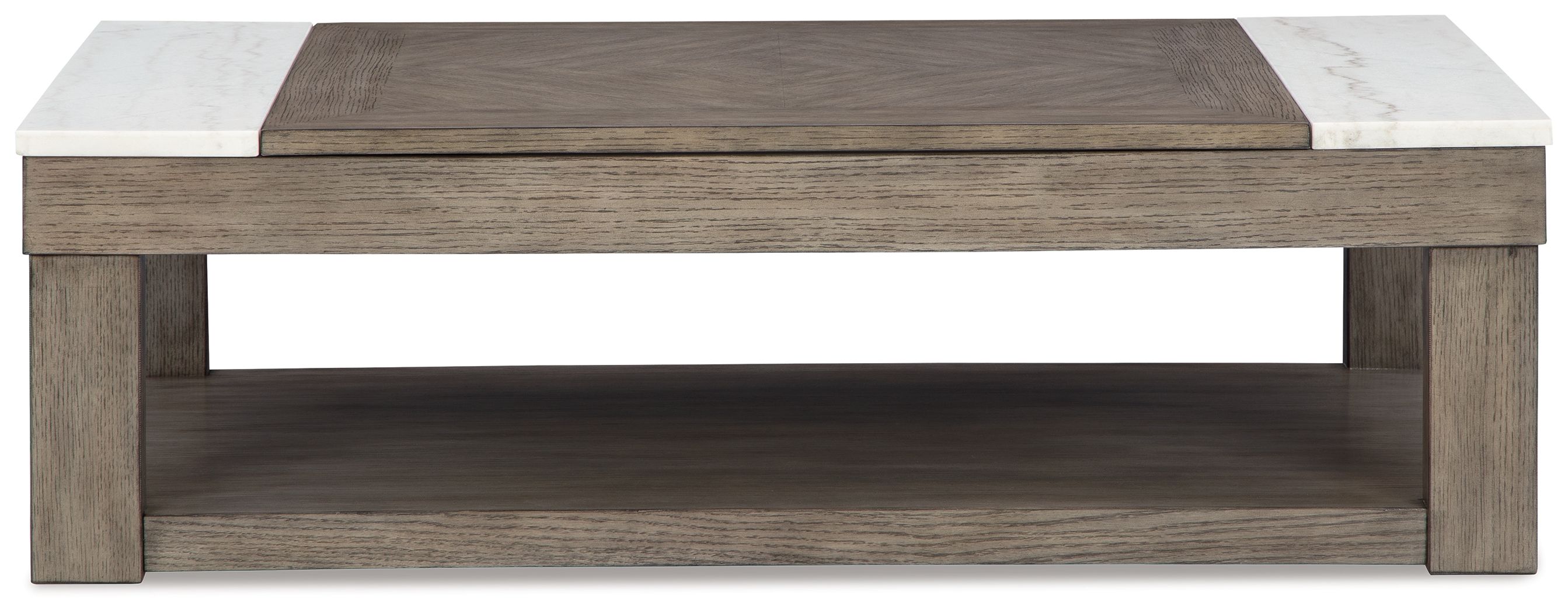 Ashley Furniture Loyaska - Lift Top Cocktail Table - Grayish Brown / White - Image 4