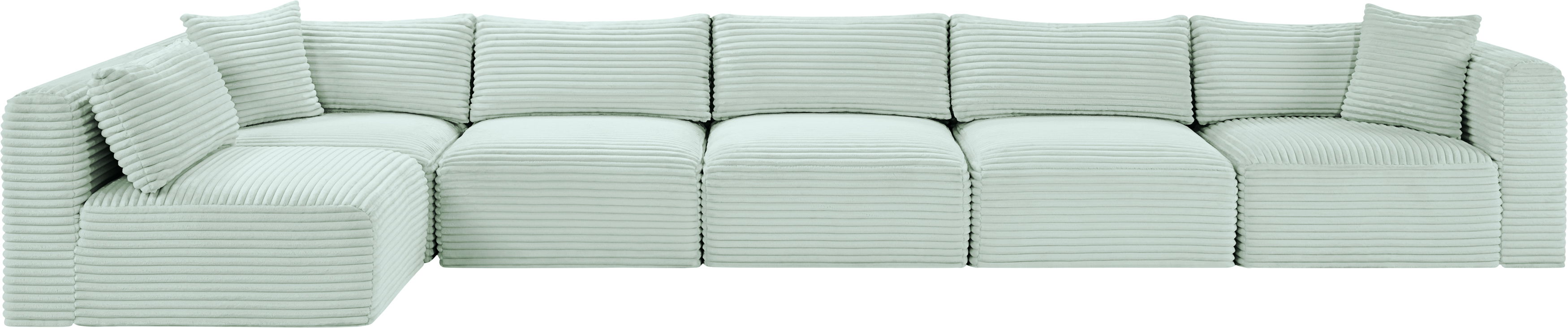 Shaggy - 6 Piece Modular Sectional - Mint
