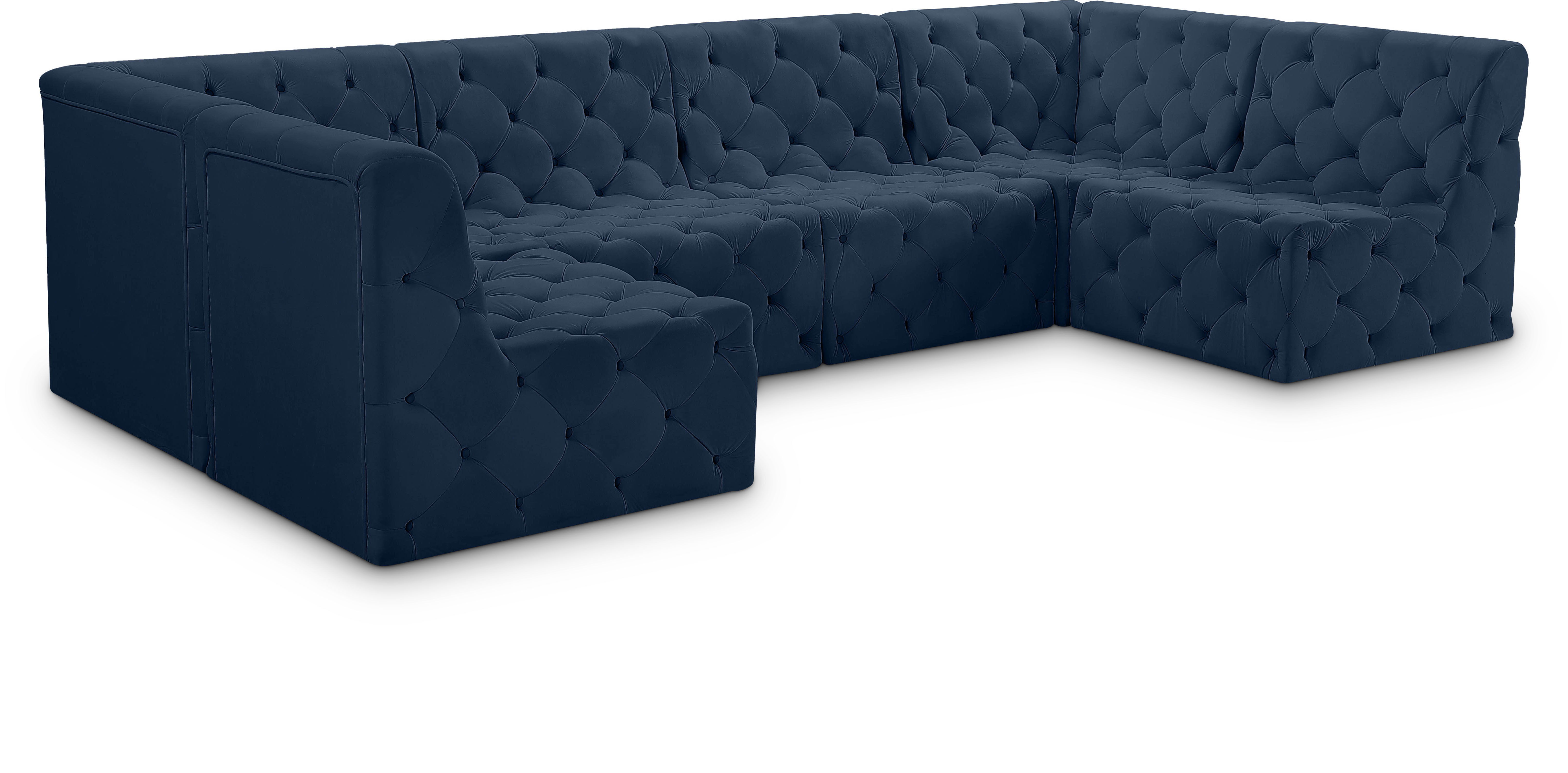 Tuft - 6 Piece Modular U-Shaped Sectional - Navy