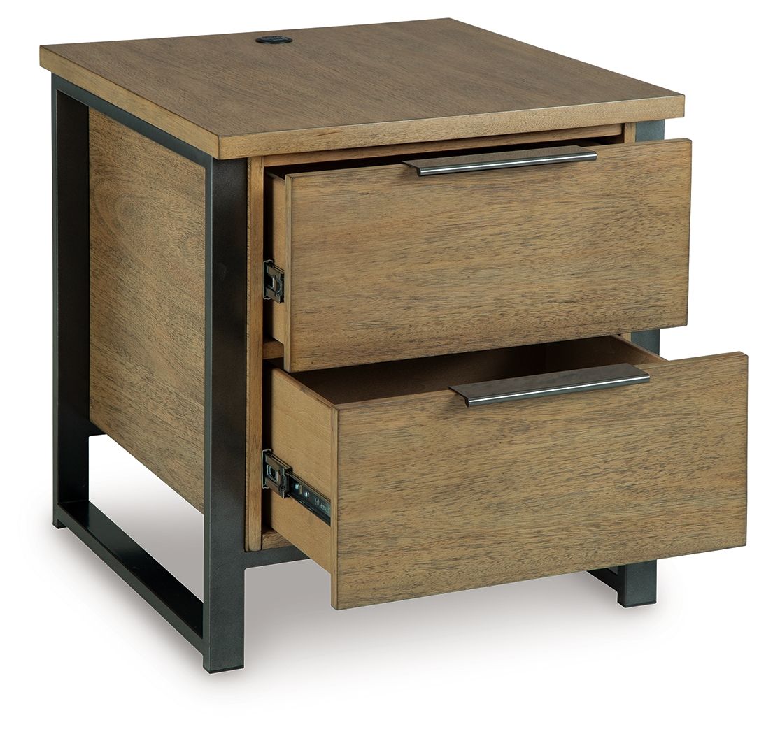Montia - Rectangular End Table - Light Brown