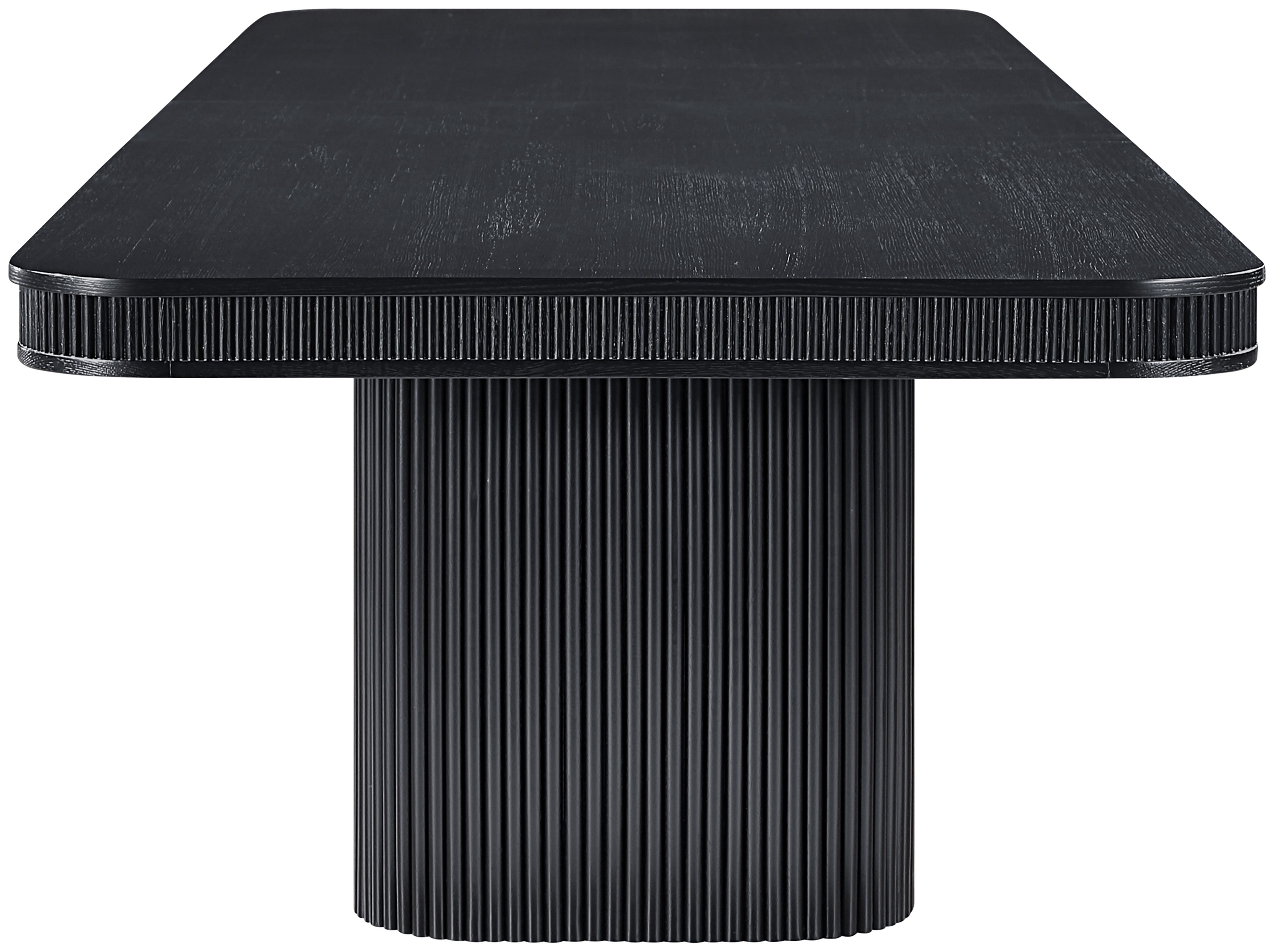Mohari - Solid Wood And Oak Veneer 112" / 160" Dining Table - Black