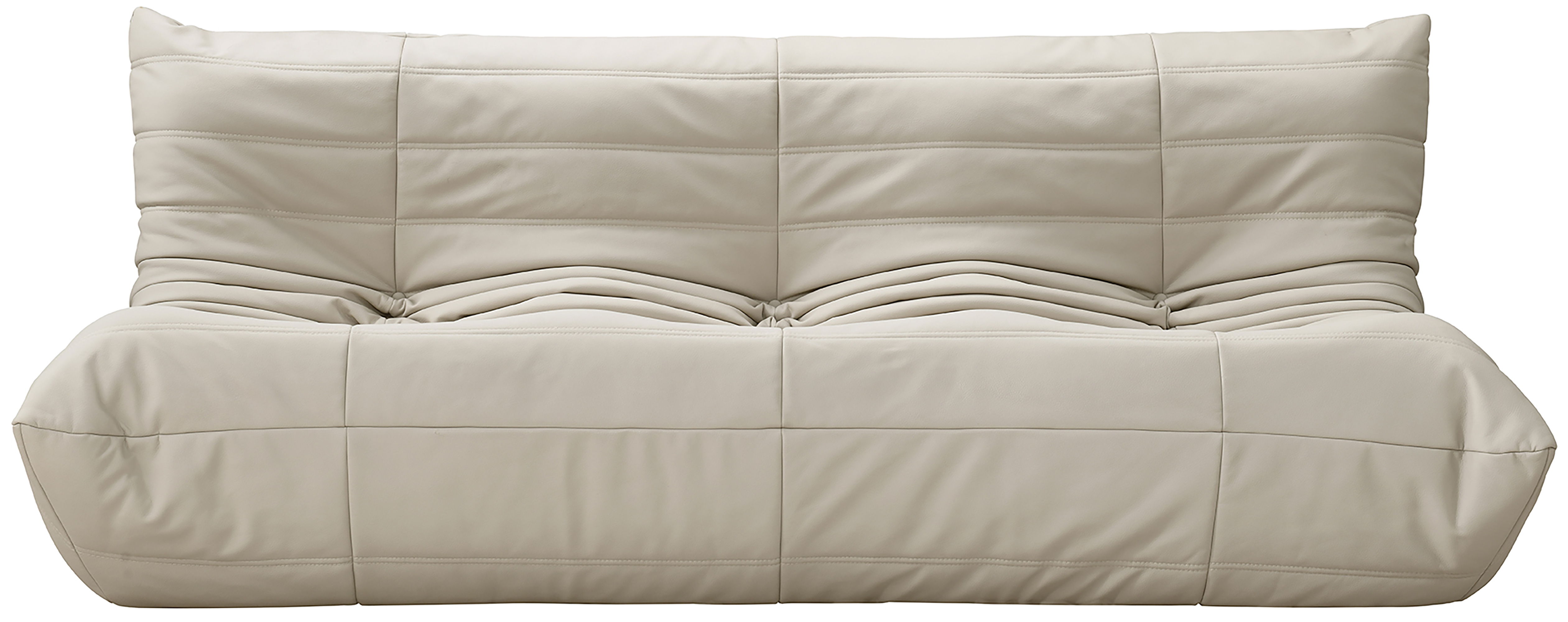 Relax - Vegan Leather 77.75" Upholstered Sofa - Cream