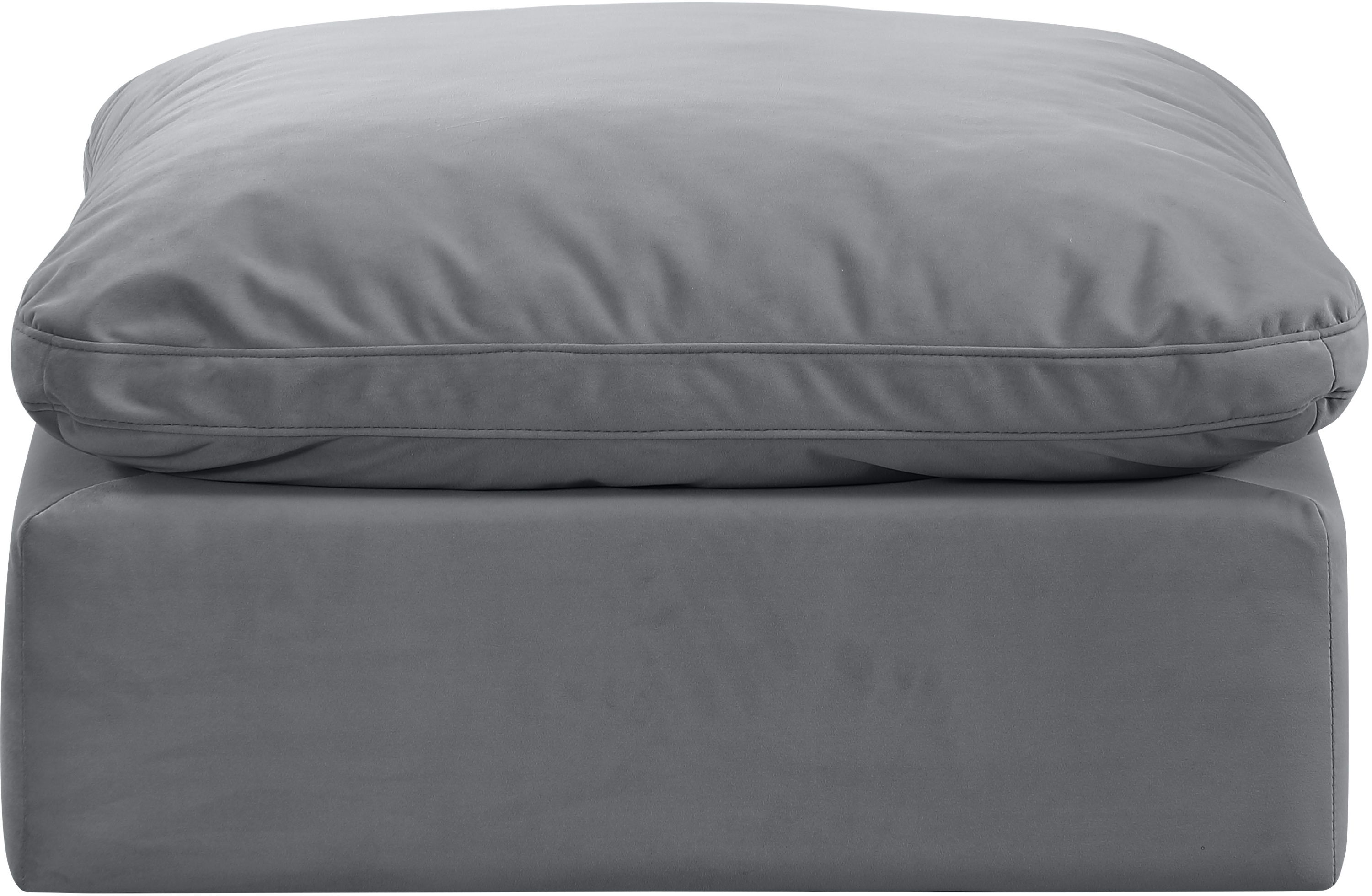 Indulge - Velvet Ottoman - Gray