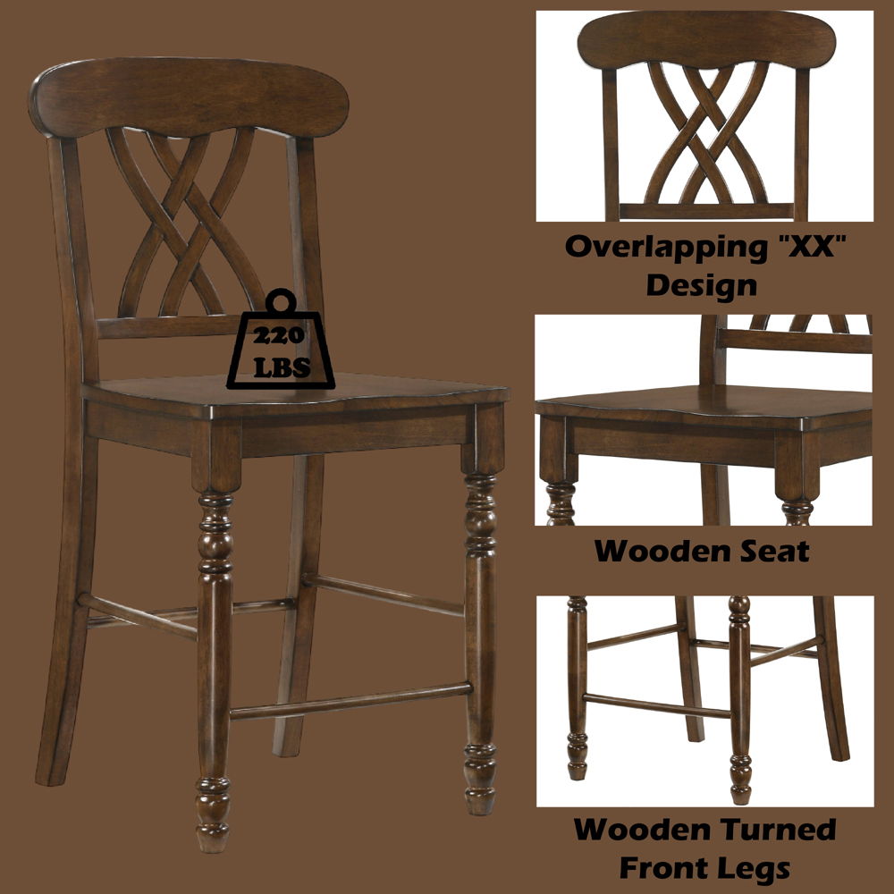 Dylan - Counter Height Chair (Set of 2) - Walnut, dark brown, view 6