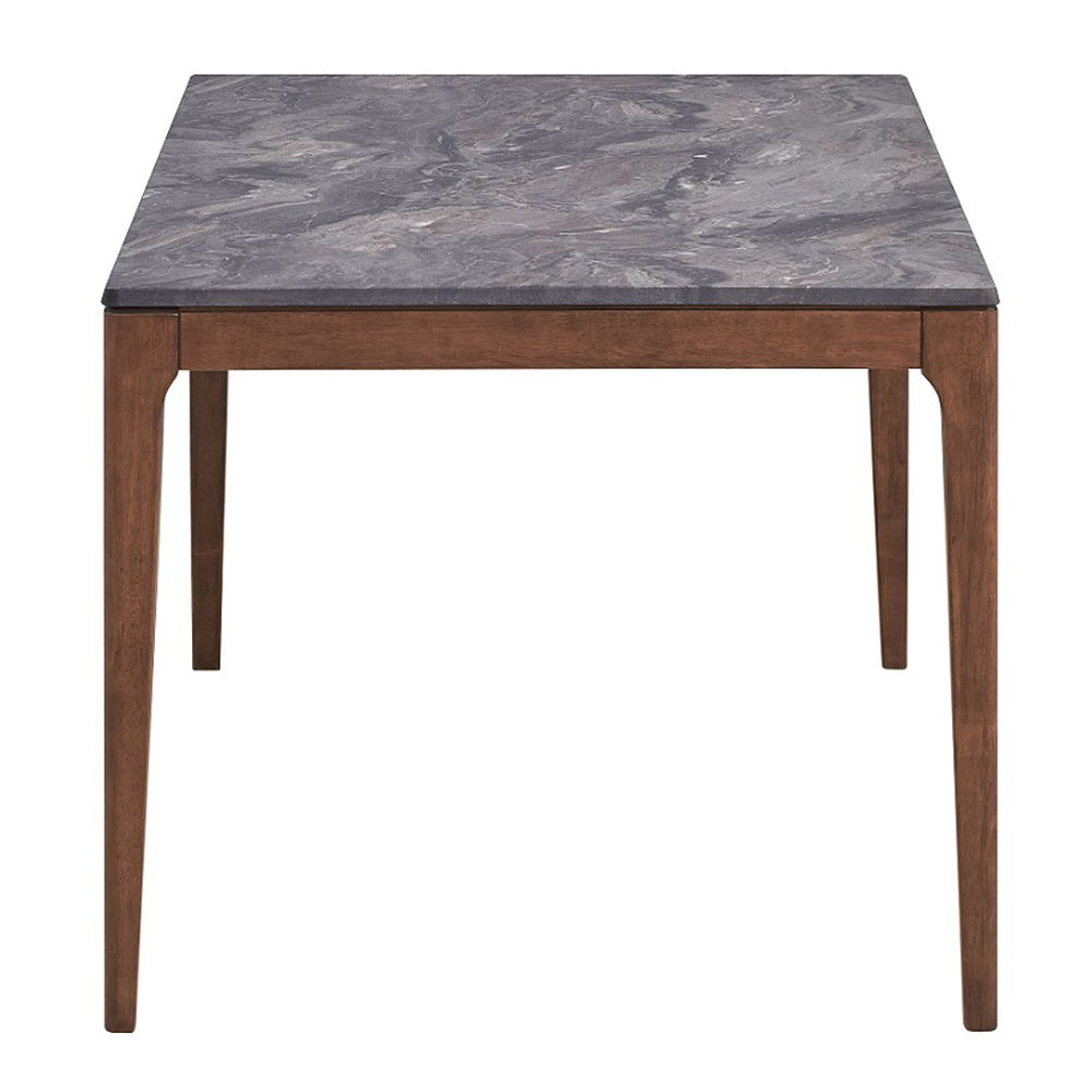 Bevis - Dining Table - Engineered Stone Top & Walnut, dark brown, view 2