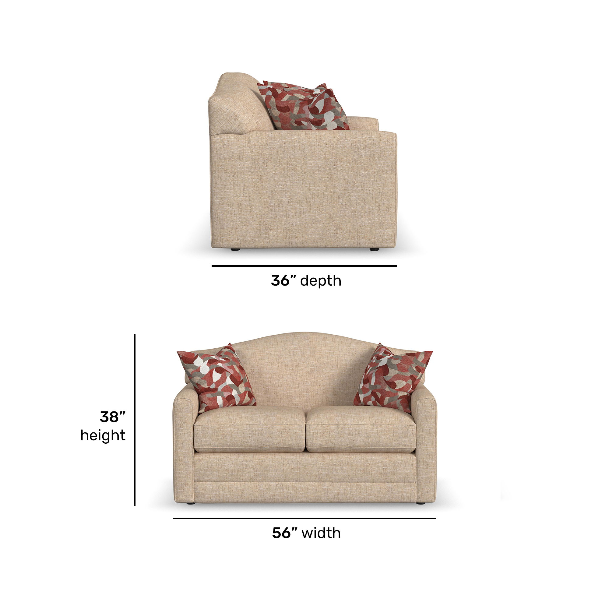 Aggie - Fabric Loveseat, beige, view 6