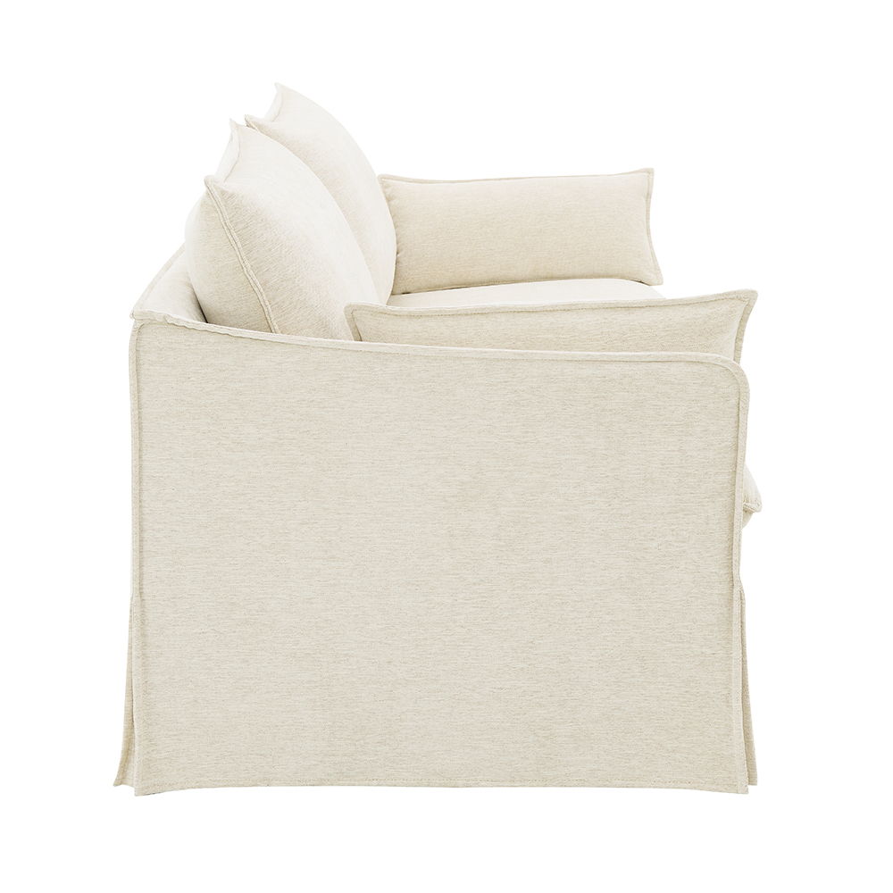 Shane - Sofa With 2 Pillows - Beige Linen, beige, view 3
